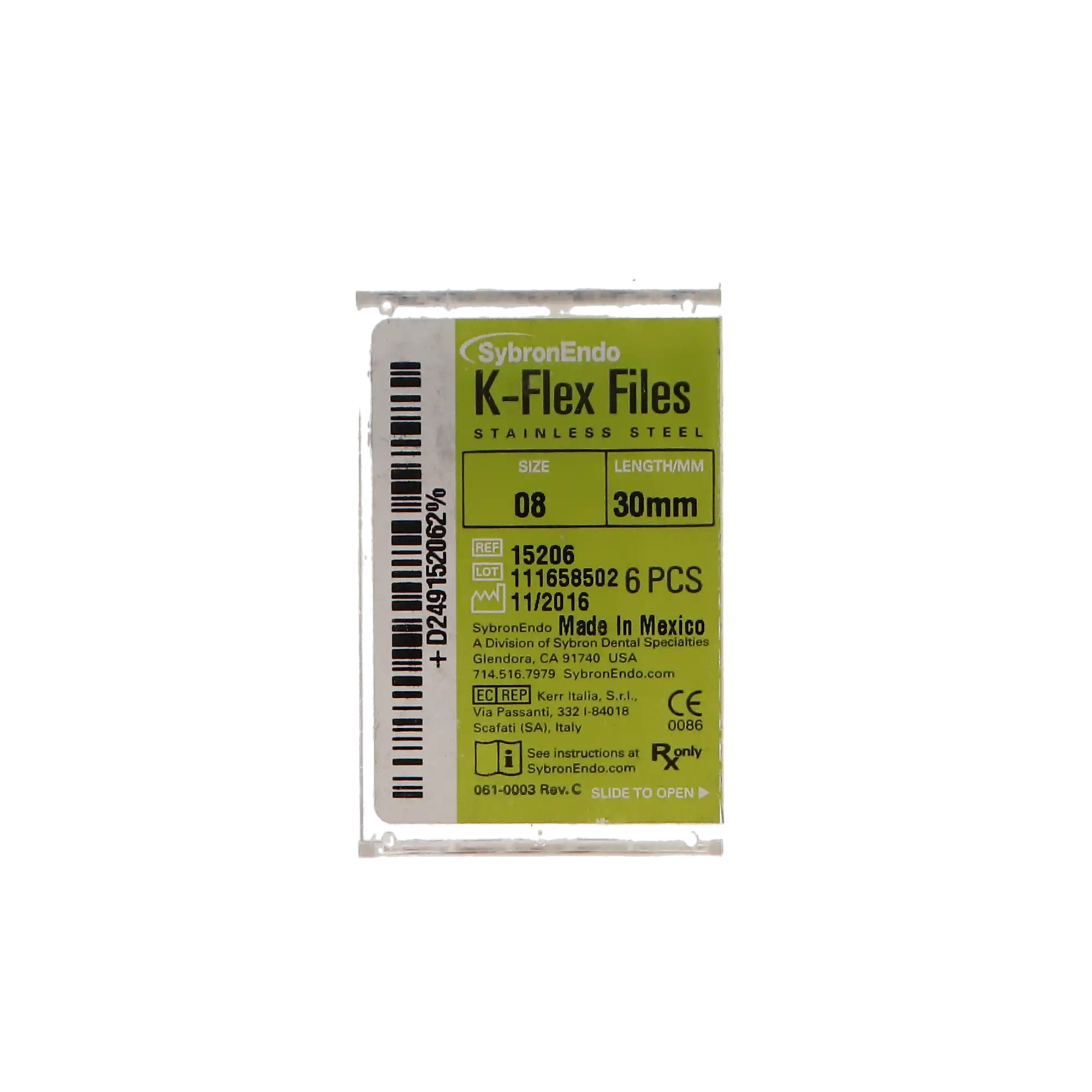 Kerr K-Flex Files, Stainless Steel, 30 mm, #08, Gray, 6/Pk, 15206 thumbnail 11
