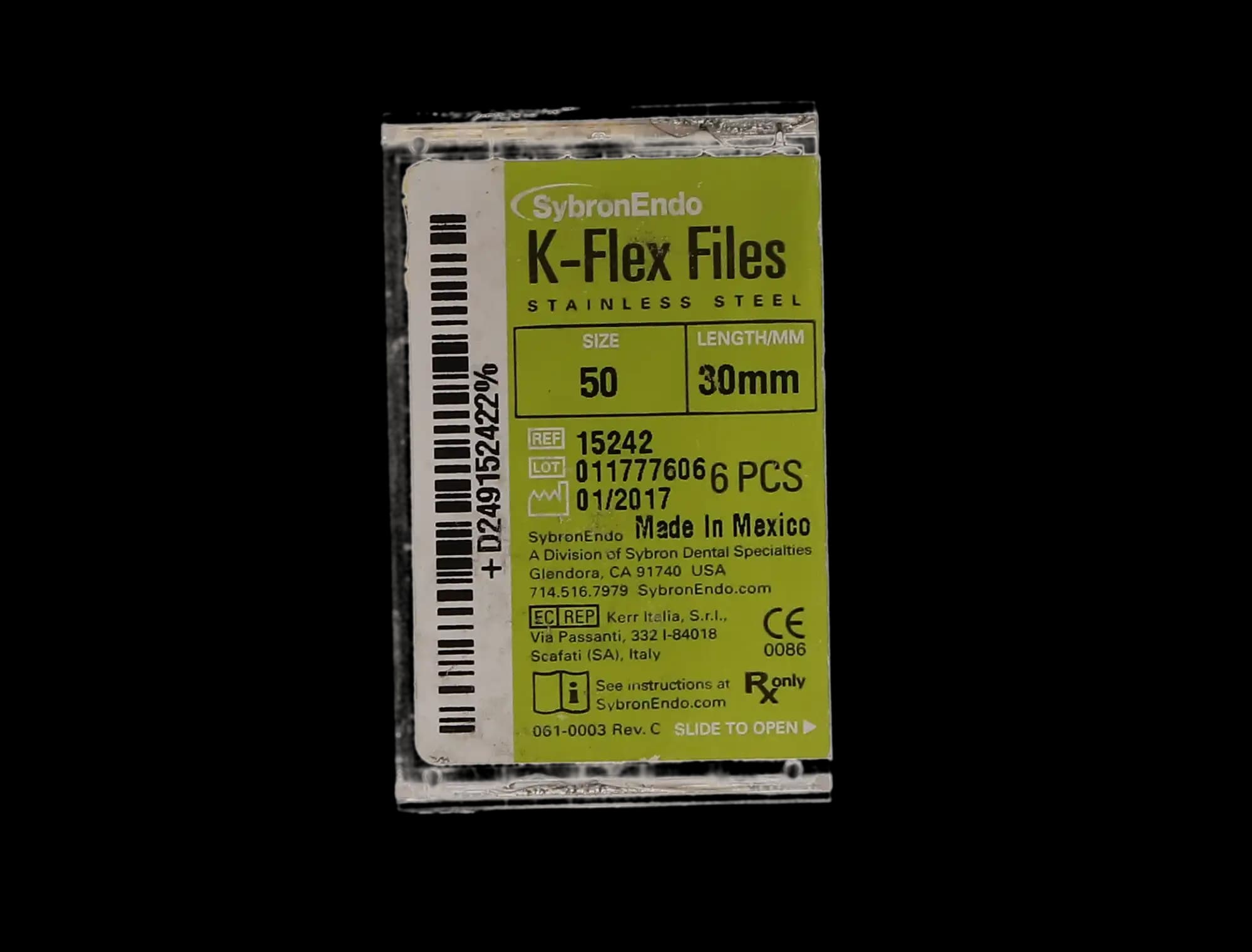Kerr K-Flex Stainless Steel Hand Files, 30 mm, Size #50, Yellow, 6/Pack, 15242 thumbnail 7