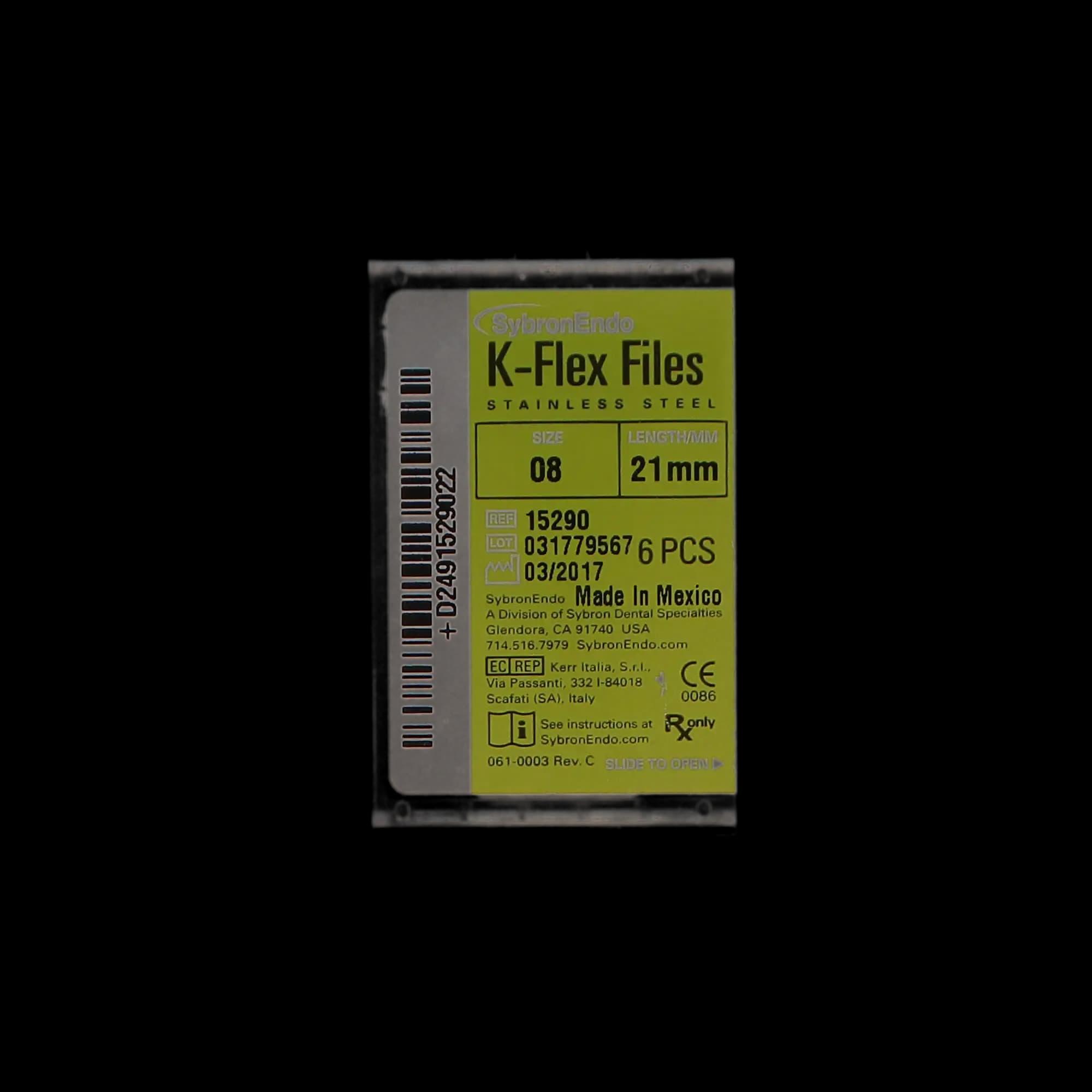 Kerr K-Flex Stainless Steel Hand Files, 21 mm, #08, Gray, 6/Pk, 15290 thumbnail 12