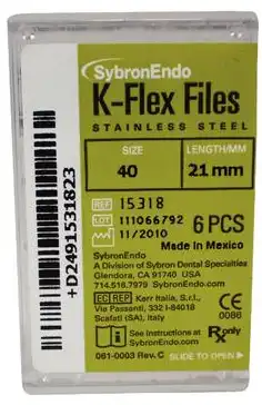 Kerr K-Flex Files, Stainless Steel, Size #40, 21 mm, Black, 6/Pkg, 15318 thumbnail 8