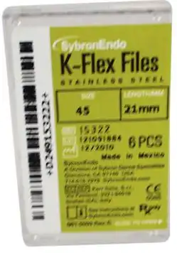 Kerr K-Flex Files, #45, 21mm, White, Stainless Steel, Color-Coded Plastic Handle, 6/Pkg, 15322 thumbnail 7
