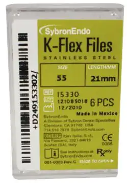 Kerr K-Flex Endodontic Files, #55, 21mm, Red, Stainless Steel, 6/Pack, 15330 thumbnail 7