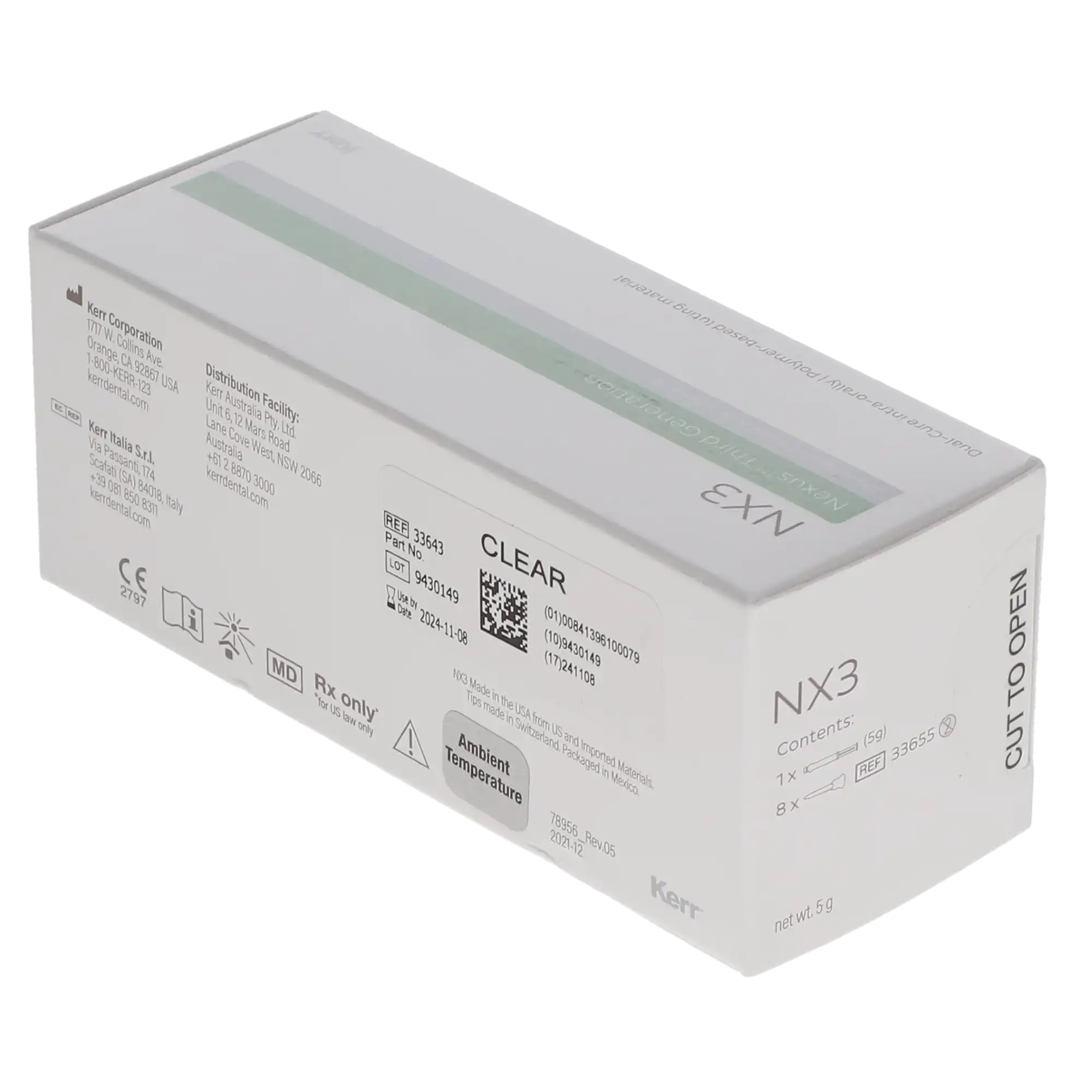 Kerr NX3 Nexus Third Generation Universal Adhesive Resin Cement, Dual-Cure Automix Syringe Refill, Clear, 5 g, 33643 thumbnail 12