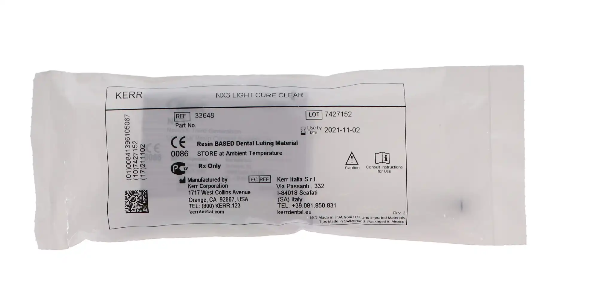 Kerr NX3 Nexus Universal Adhesive Resin Cement, Light-Cure Refill Syringe, Clear, 1.8 g, 33648 thumbnail 7