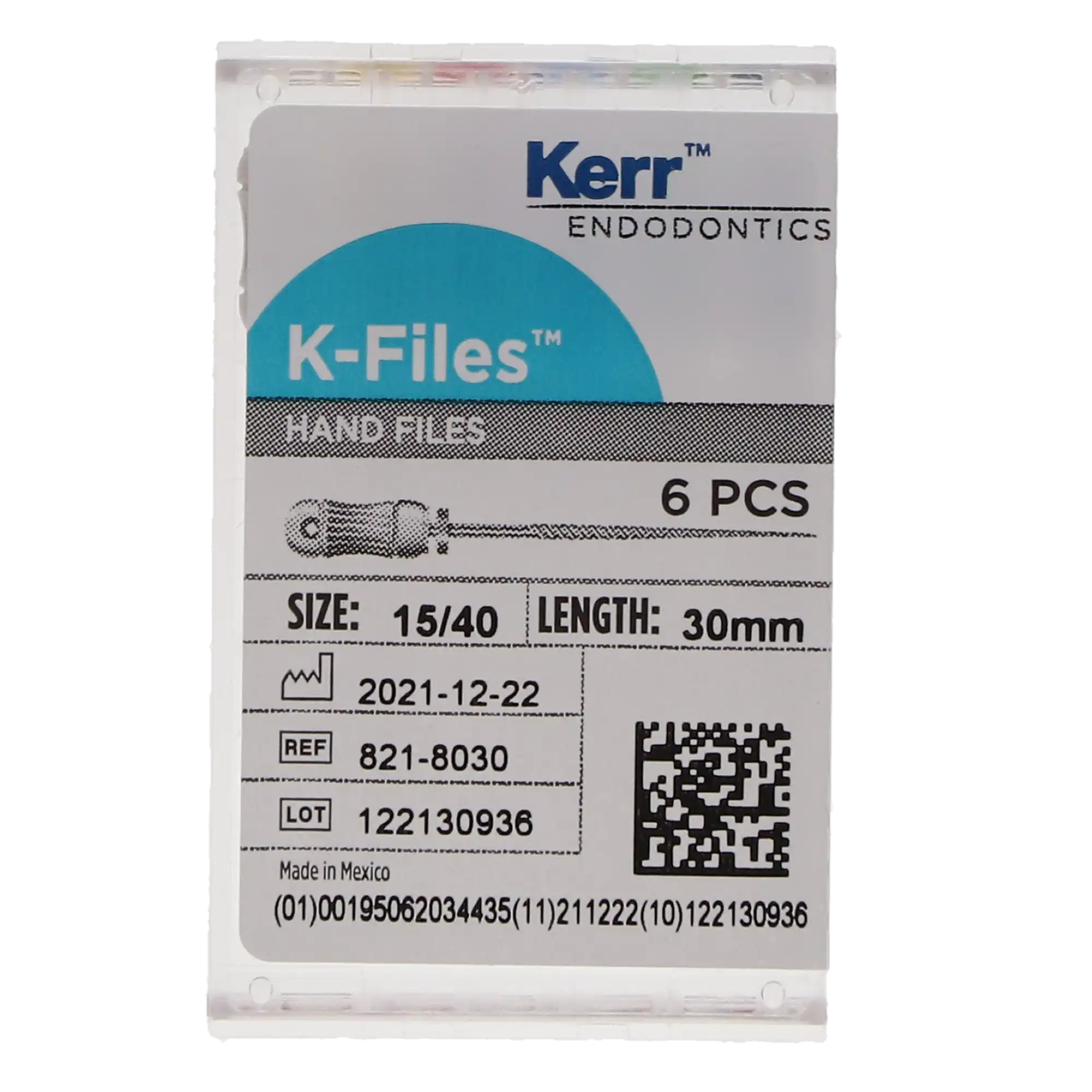 Kerr K-Files, Stainless Steel, 30 mm, #15-40 Assorted, 6/Pk, 821-8030 thumbnail 6