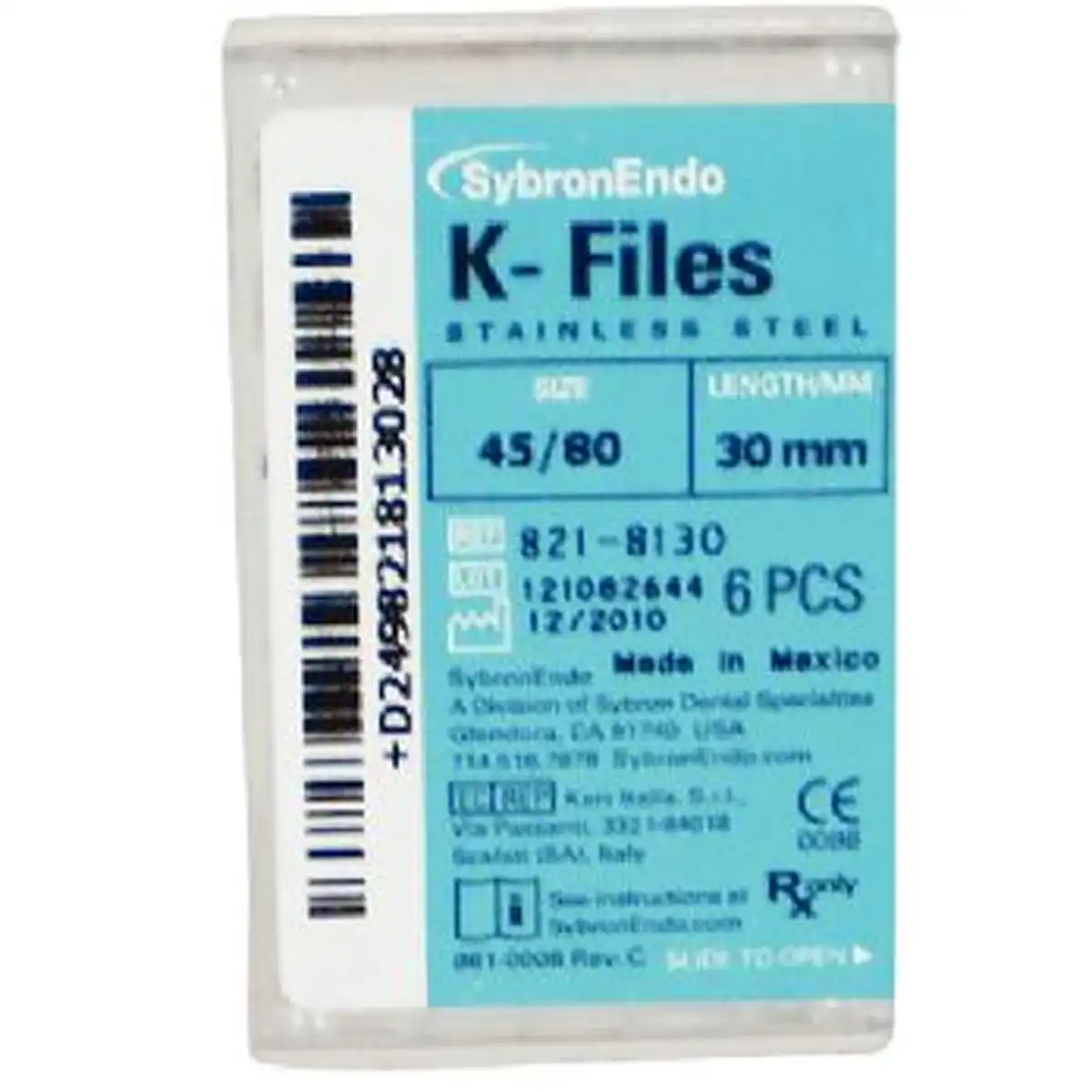 Kerr K-Files, Stainless Steel, 30mm, #45-80 Assorted, 6/Pack, 821-8130 thumbnail 3