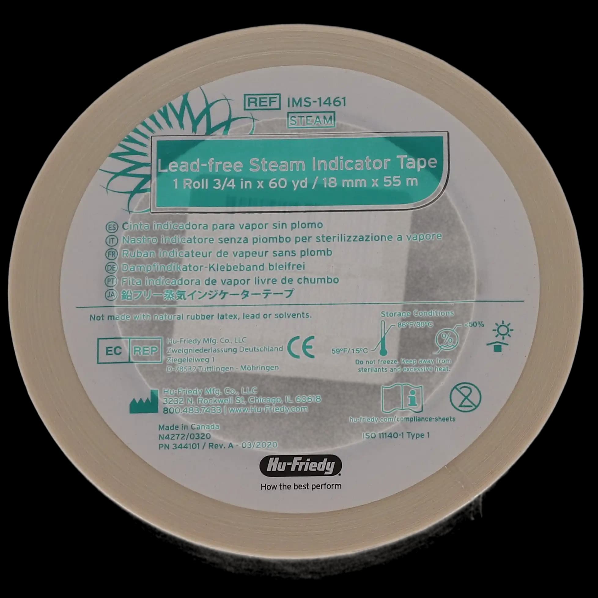 Hu-Friedy IMS Lead-Free Blank Steam Indicator Tape, 3/4" x 60 yds, IMS-1461 thumbnail 6