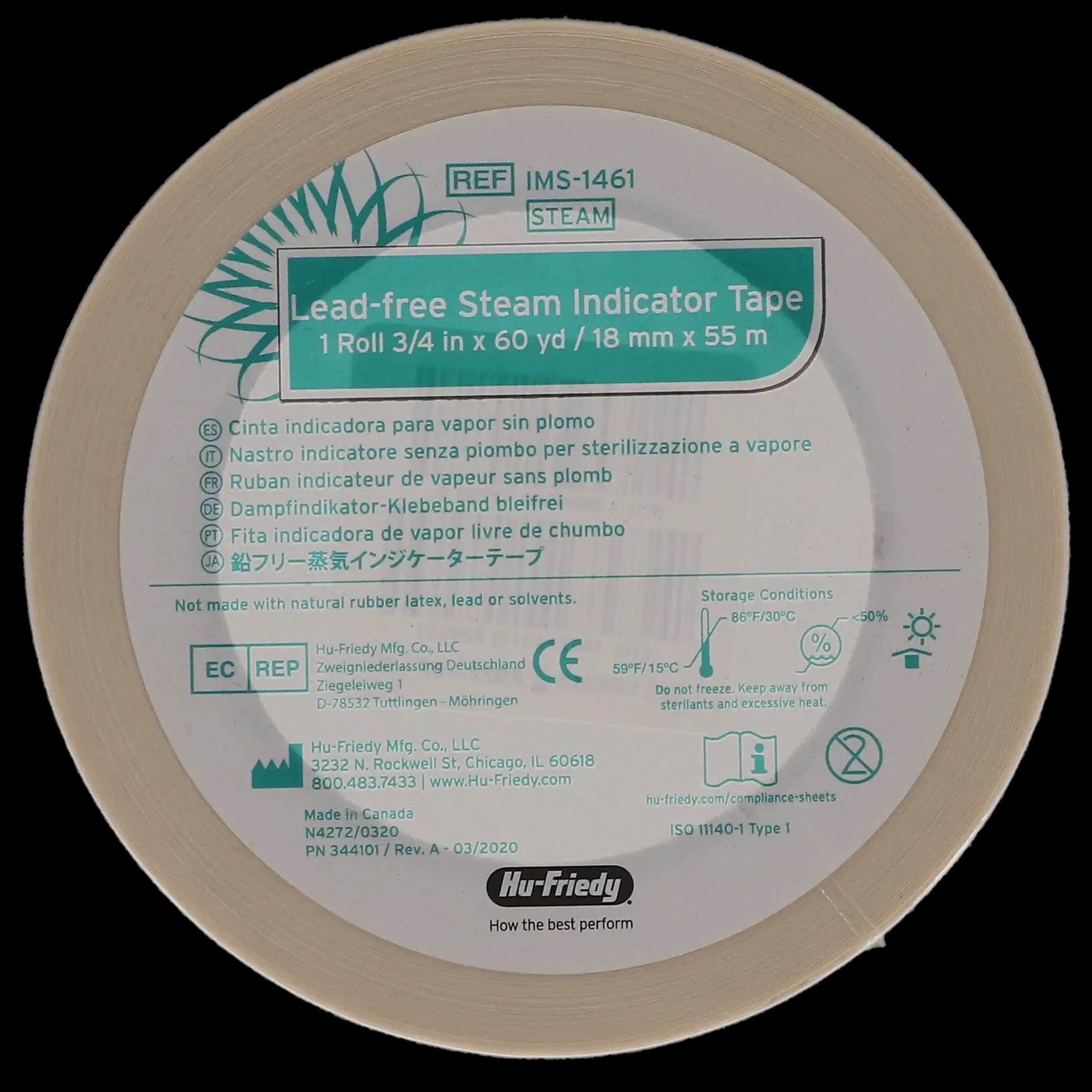 Hu-Friedy IMS Lead-Free Blank Steam Indicator Tape, 3/4" x 60 yds, IMS-1461 thumbnail 7
