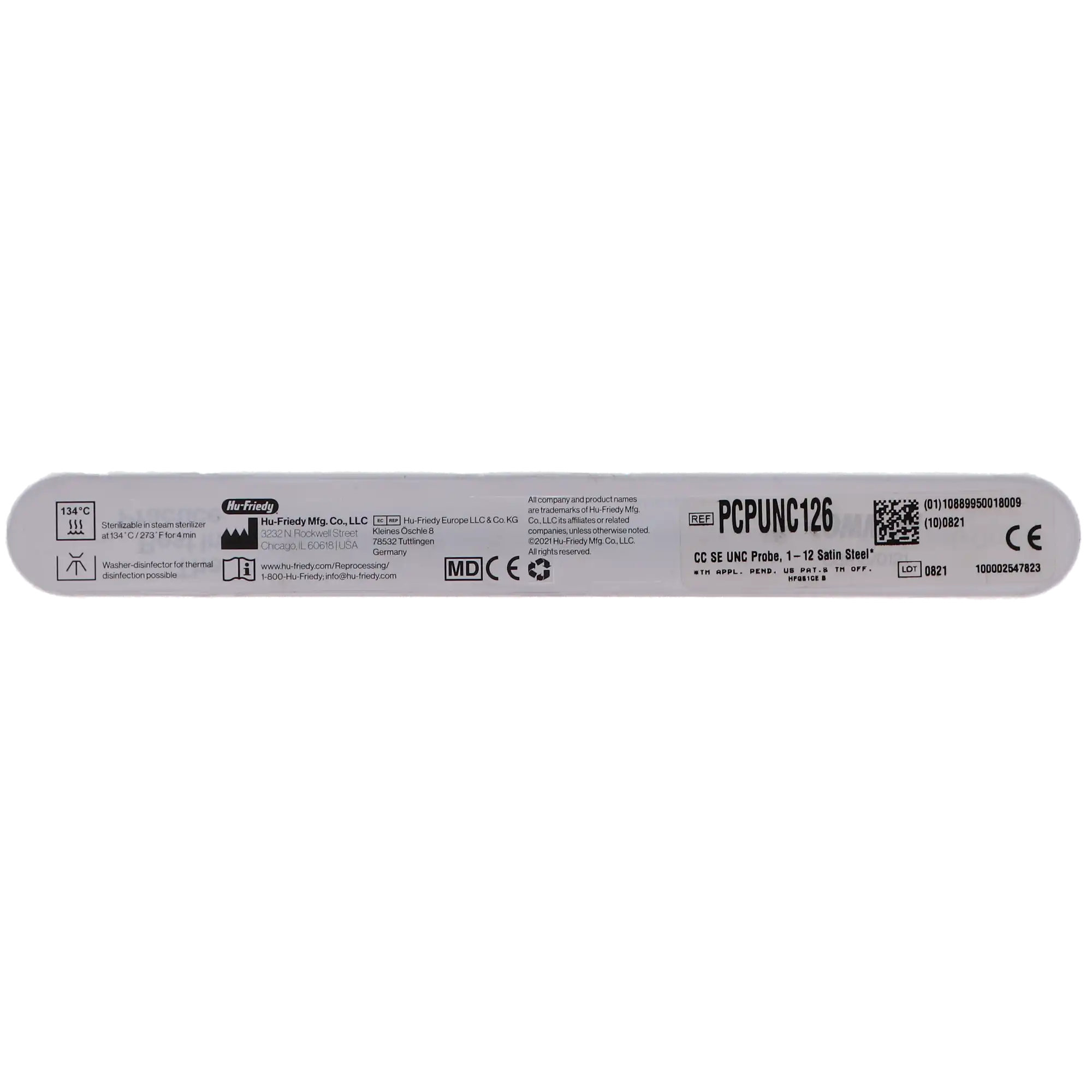 Hu-Friedy Qulix Color-Coded Periodontal Probe, Single-End, UNC-12 (1-12), #6 Satin Steel Handle, PCPUNC126 thumbnail 4