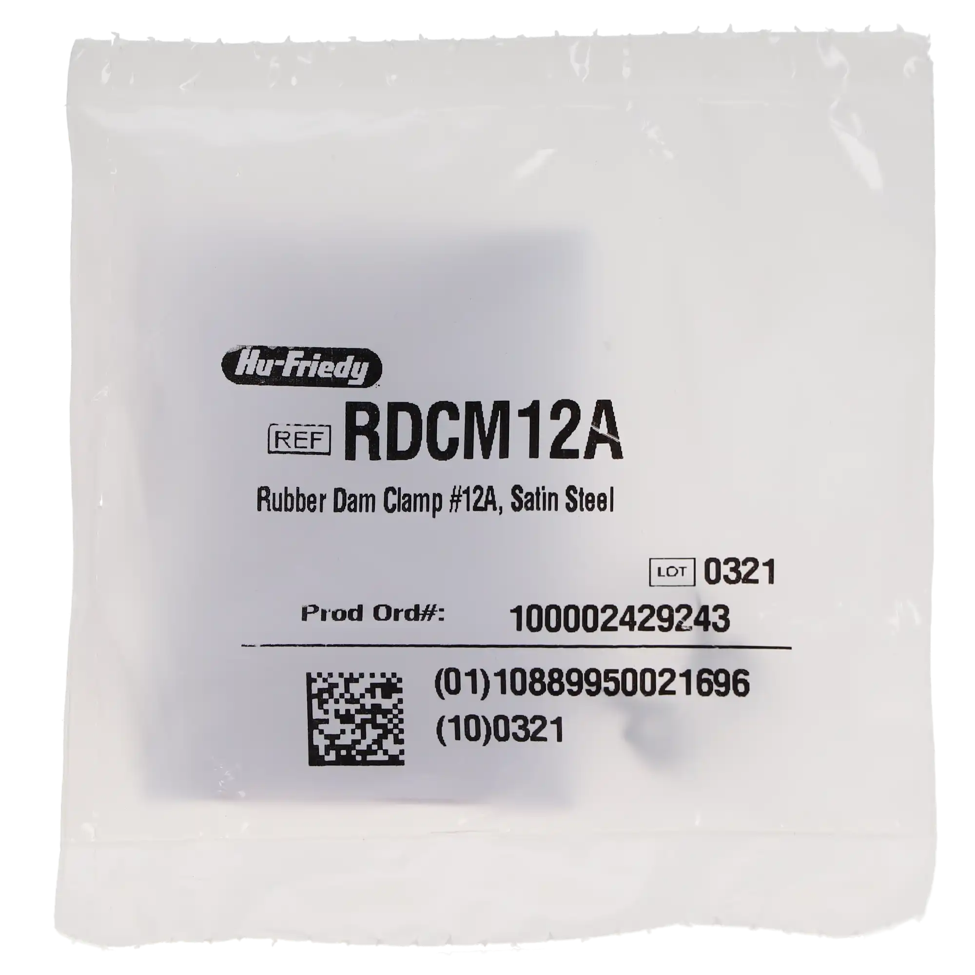 Hu-Friedy Satin Steel Rubber Dam Clamp, #12A, Winged, Lower Right Molars, 1/Pk, RDCM12A thumbnail 5