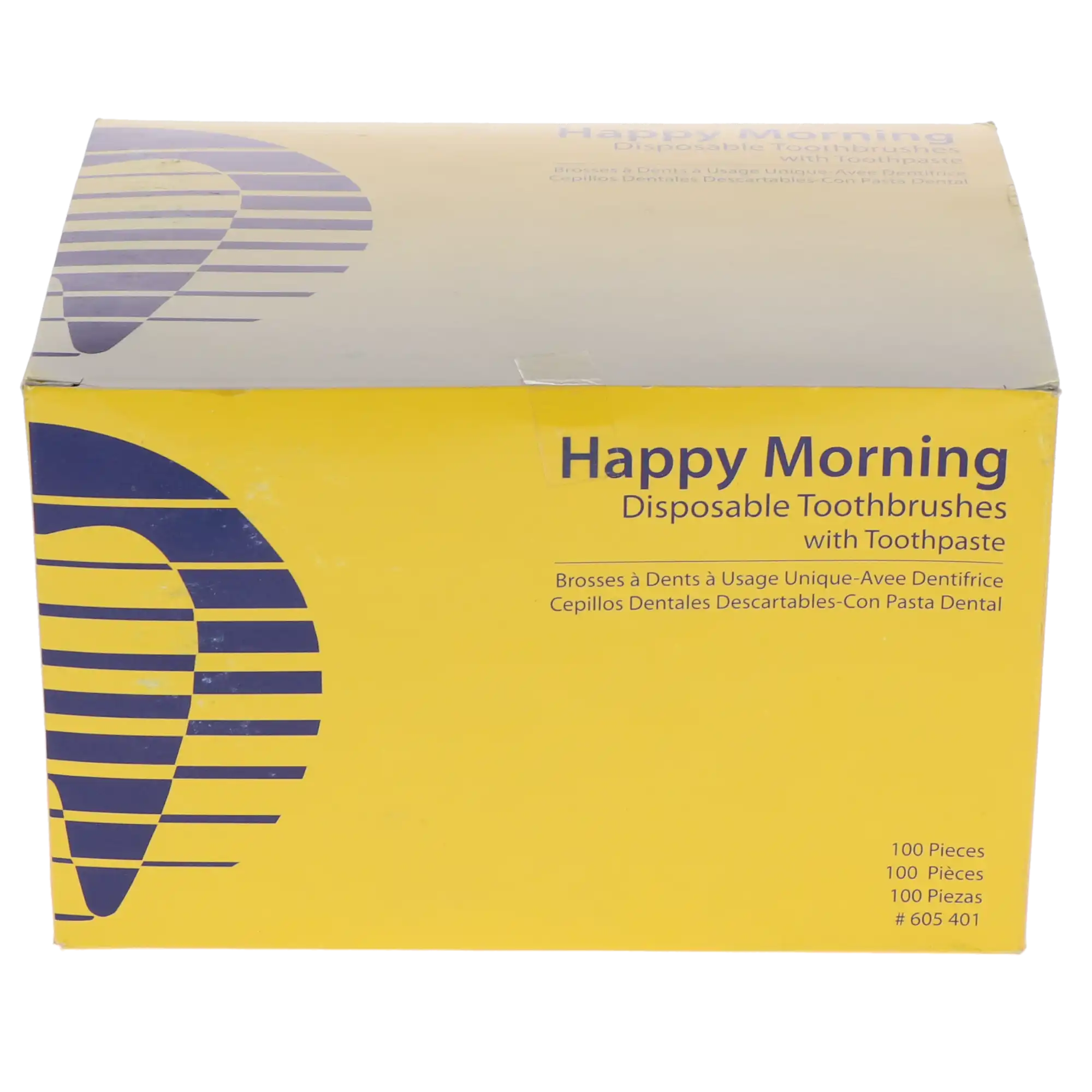 Happy Morning Disposable Pre-Pasted Toothbrush with Mint Toothpaste, Soft Bristles, Individually Wrapped, 100/Box, 605401 thumbnail 11