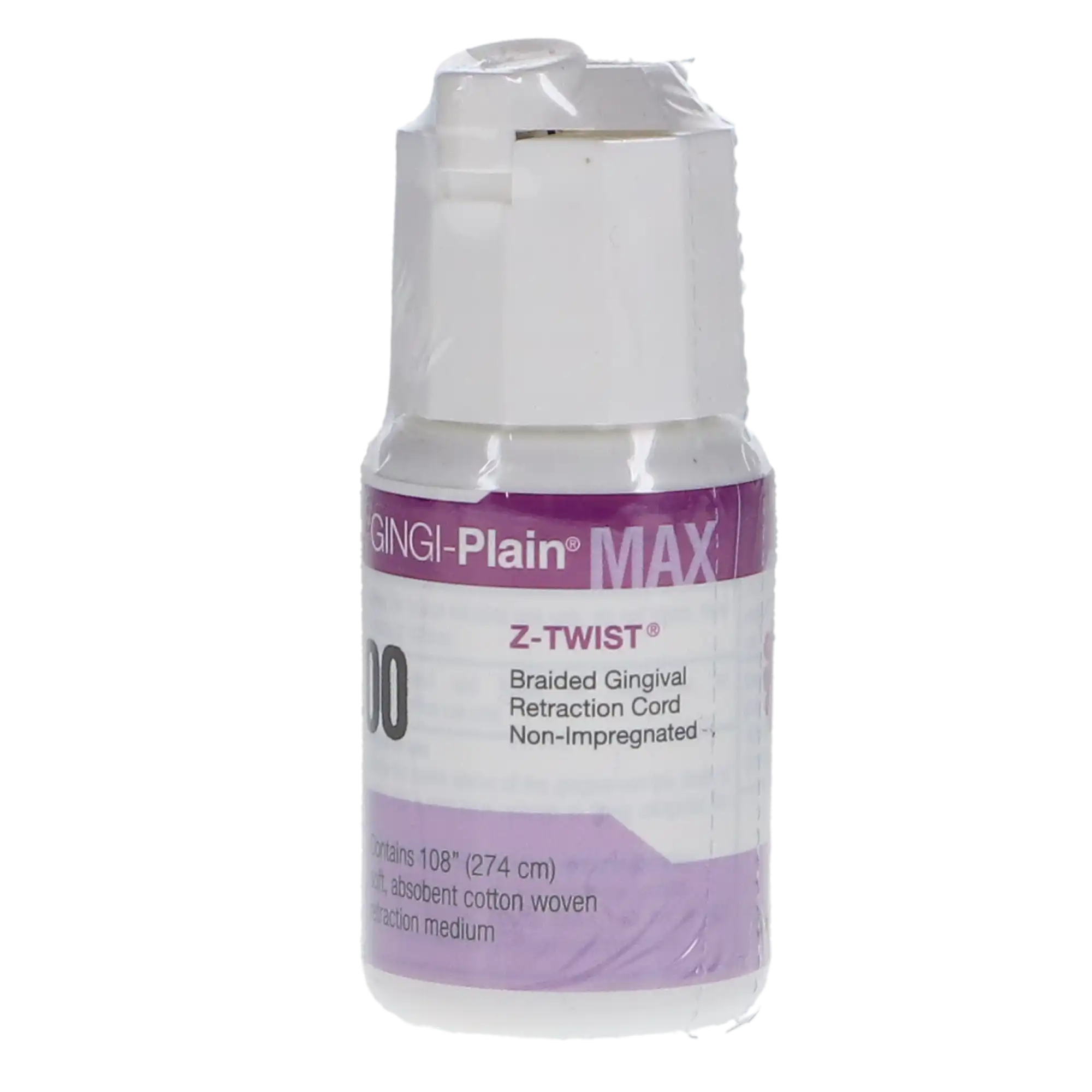 Gingi-Plain Max Z-Twist Weave Retraction Cord, Non-Impregnated, #00 Very Thin, 100% Cotton, 108" per Bottle, 11170M thumbnail 2
