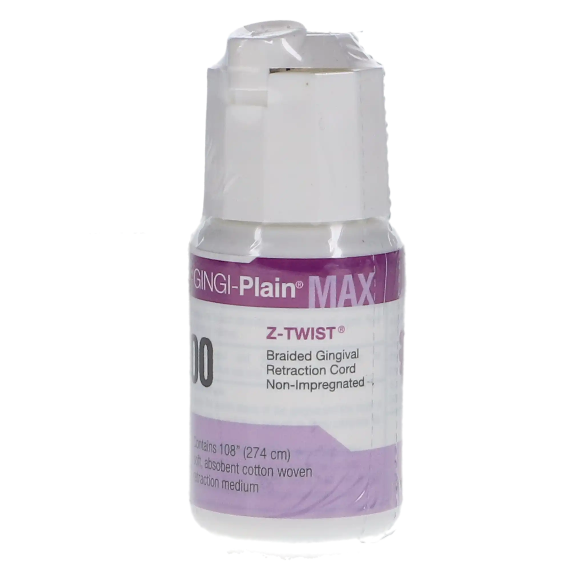 Gingi-Plain Max Z-Twist Weave Retraction Cord, Non-Impregnated, #00 Very Thin, 100% Cotton, 108" per Bottle, 11170M thumbnail 6