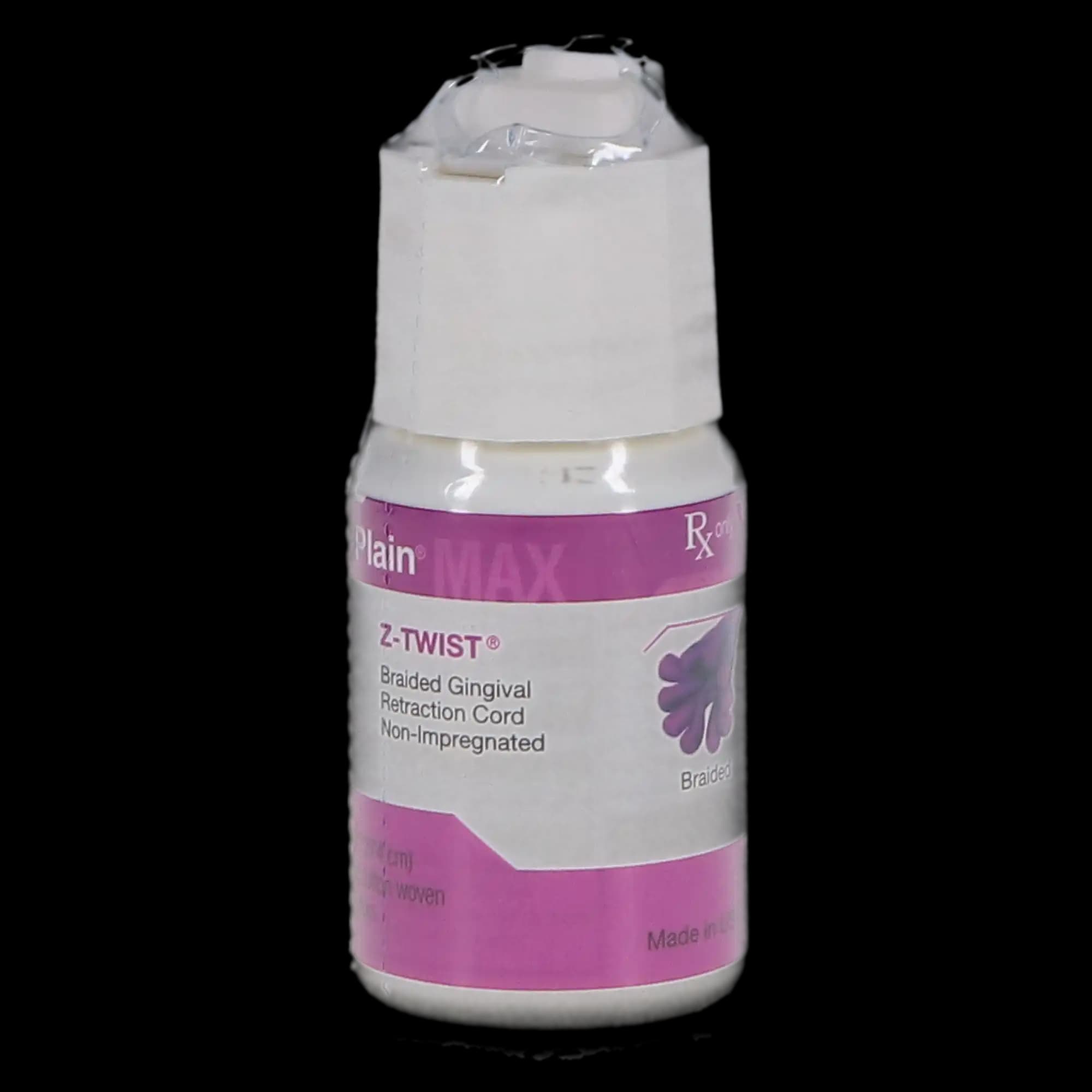 Gingi-Plain® MAX Z-Twist® Weave Non-Impregnated Retraction Cord, #1 Thin, 100% Cotton, 108" Bottle, 11171M - Gingi-Plain® MAX Z-Twist® #1 Weave Non-Impregnated Retraction Cord - Image 1