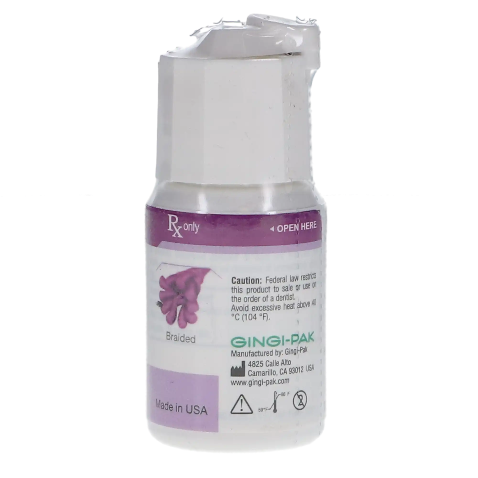 Gingi-Plain Max Z-Twist Weave Retraction Cord, Non-Impregnated, #2 Medium, 100% Cotton, 108" per Bottle, 11172M thumbnail 2