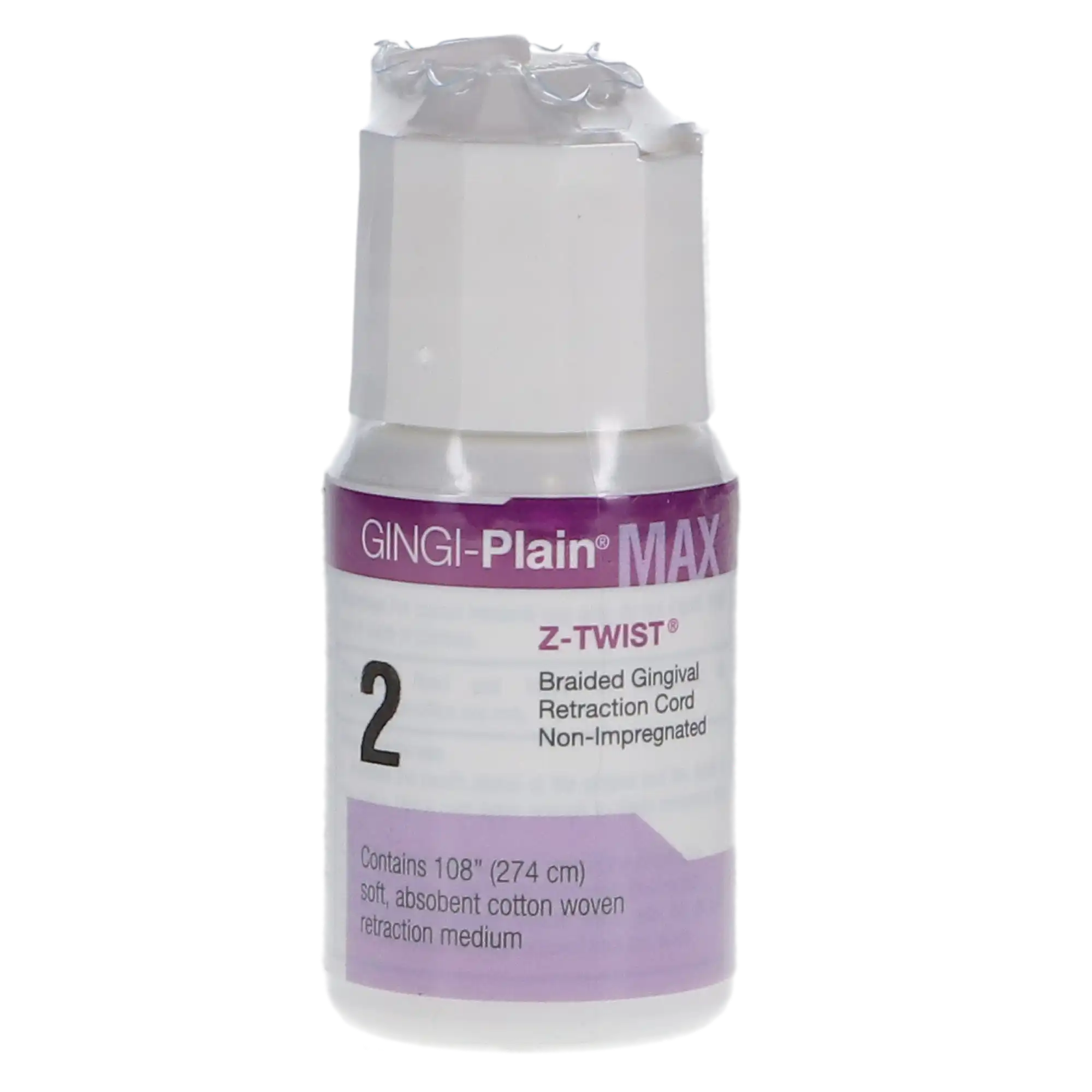 Gingi-Plain Max Z-Twist Weave Retraction Cord, Non-Impregnated, #2 Medium, 100% Cotton, 108" per Bottle, 11172M thumbnail 5