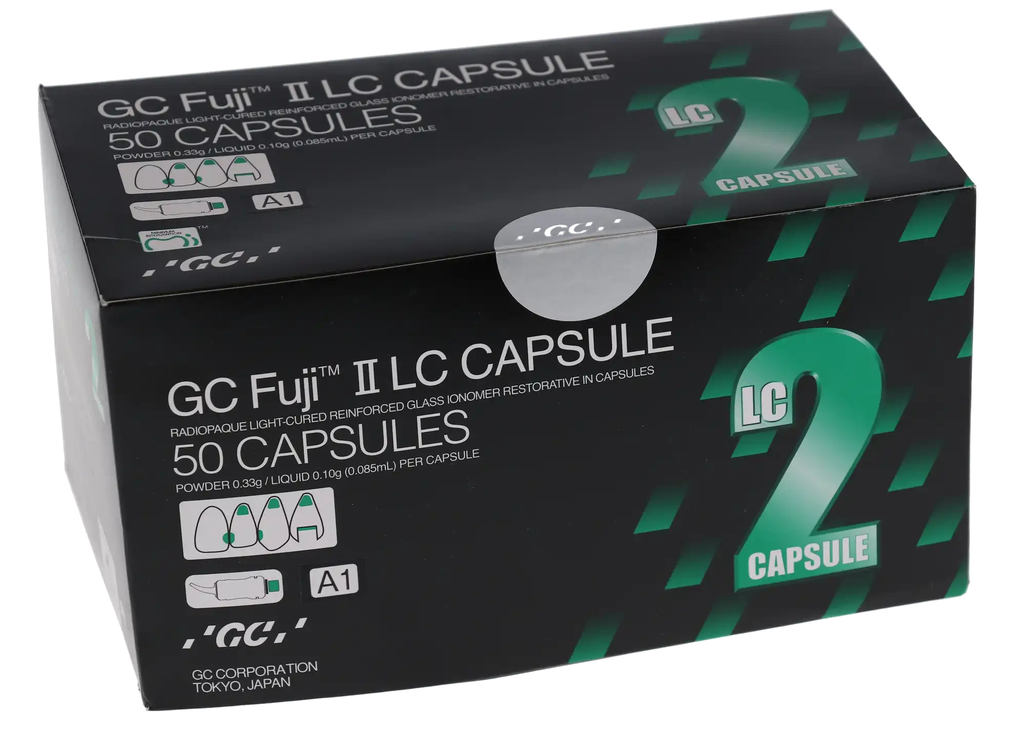 GC Fuji II LC Light-Cured Resin-Reinforced Glass Ionomer Restorative Capsules, Shade A1 (Pedo), 0.1 mL, 48/Box, 425001 thumbnail 11