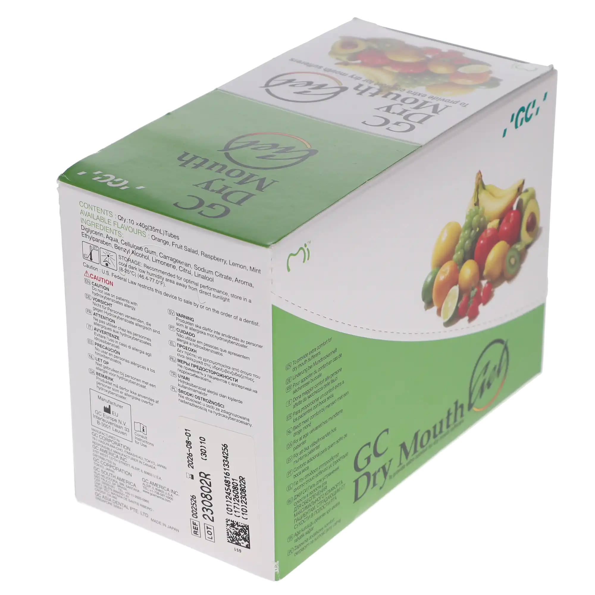 GC Dry Mouth Gel, Assorted Flavors, Sugar-Free, Neutral pH, 40 g Tube, 10/Pk, 002526 thumbnail 9