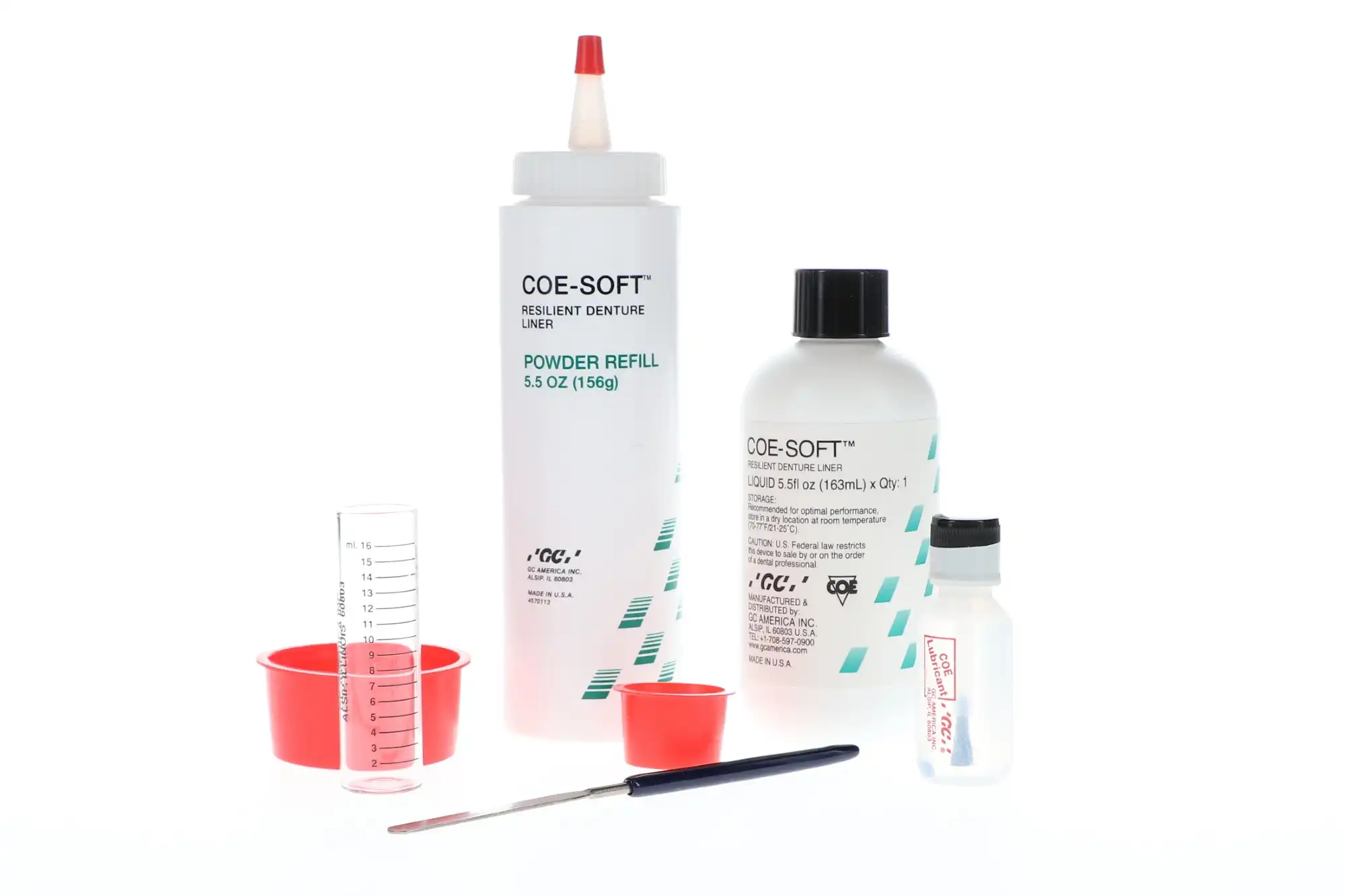 Coe-Soft Soft Denture Reline Material, Self-Cure, Professional Package, 5.5 oz Powder + 5.5 oz Liquid + 18 mL Lubricant, 344011 thumbnail 12