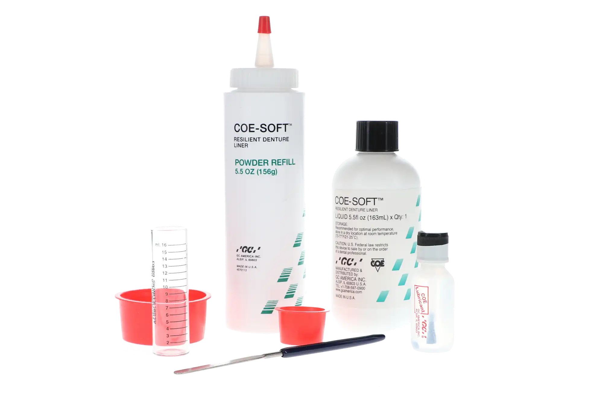 Coe-Soft Soft Denture Reline Material, Self-Cure, Professional Package, 5.5 oz Powder + 5.5 oz Liquid + 18 mL Lubricant, 344011 thumbnail 15