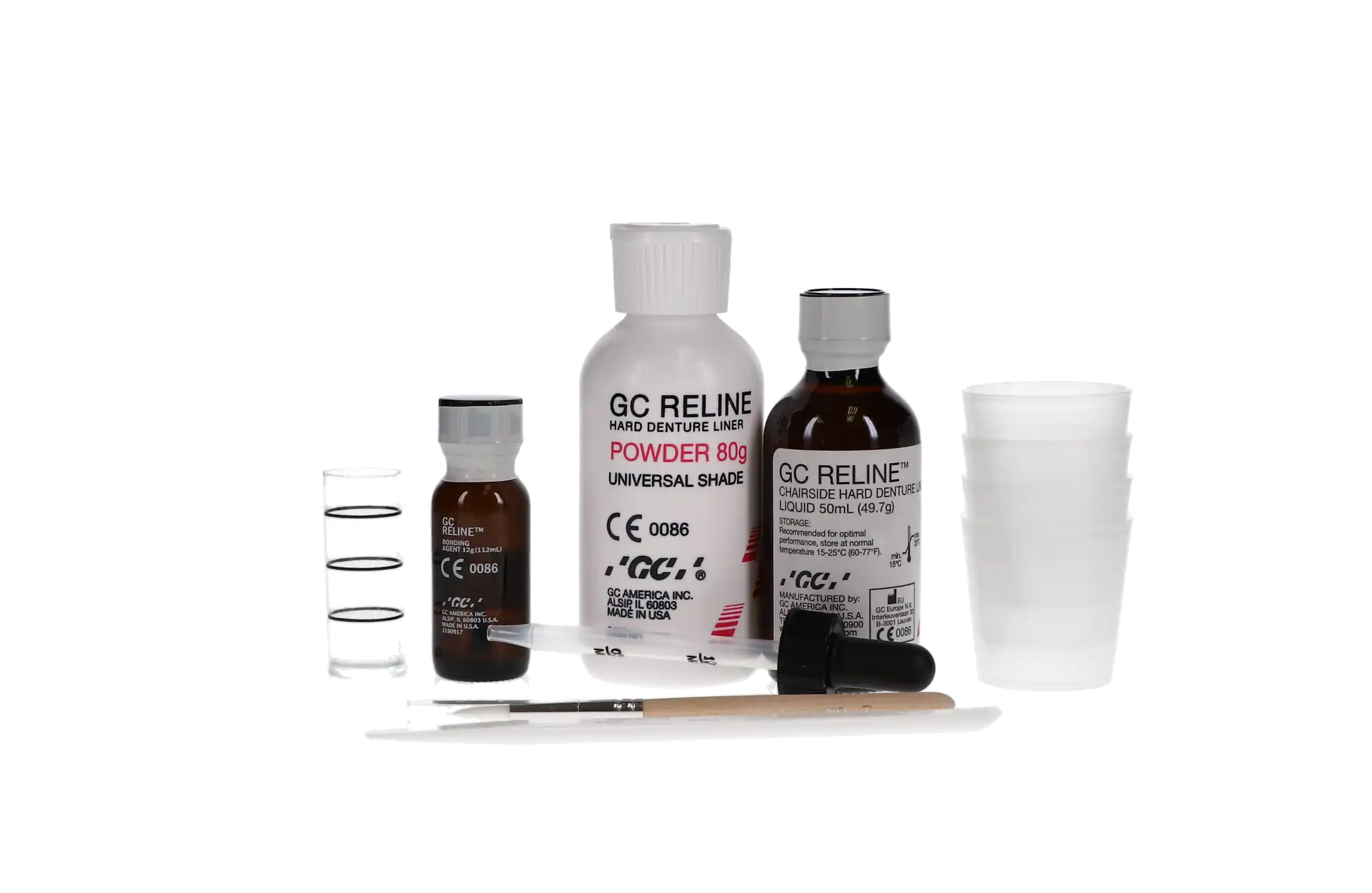 GC Reline Hard Denture Chairside Reline Material, Standard Package, 80 g Powder / 50 mL Liquid / 15 g Bonding Agent, 346001 thumbnail 14