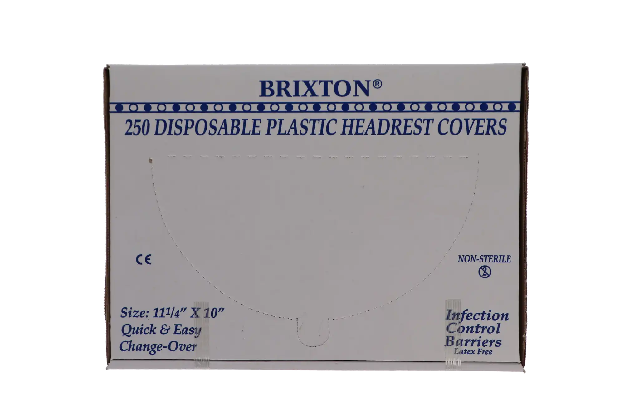 Brixton Disposable Plastic Headrest Covers, Regular, Clear, 10" x 11.25", 250/Box, 501-R thumbnail 4