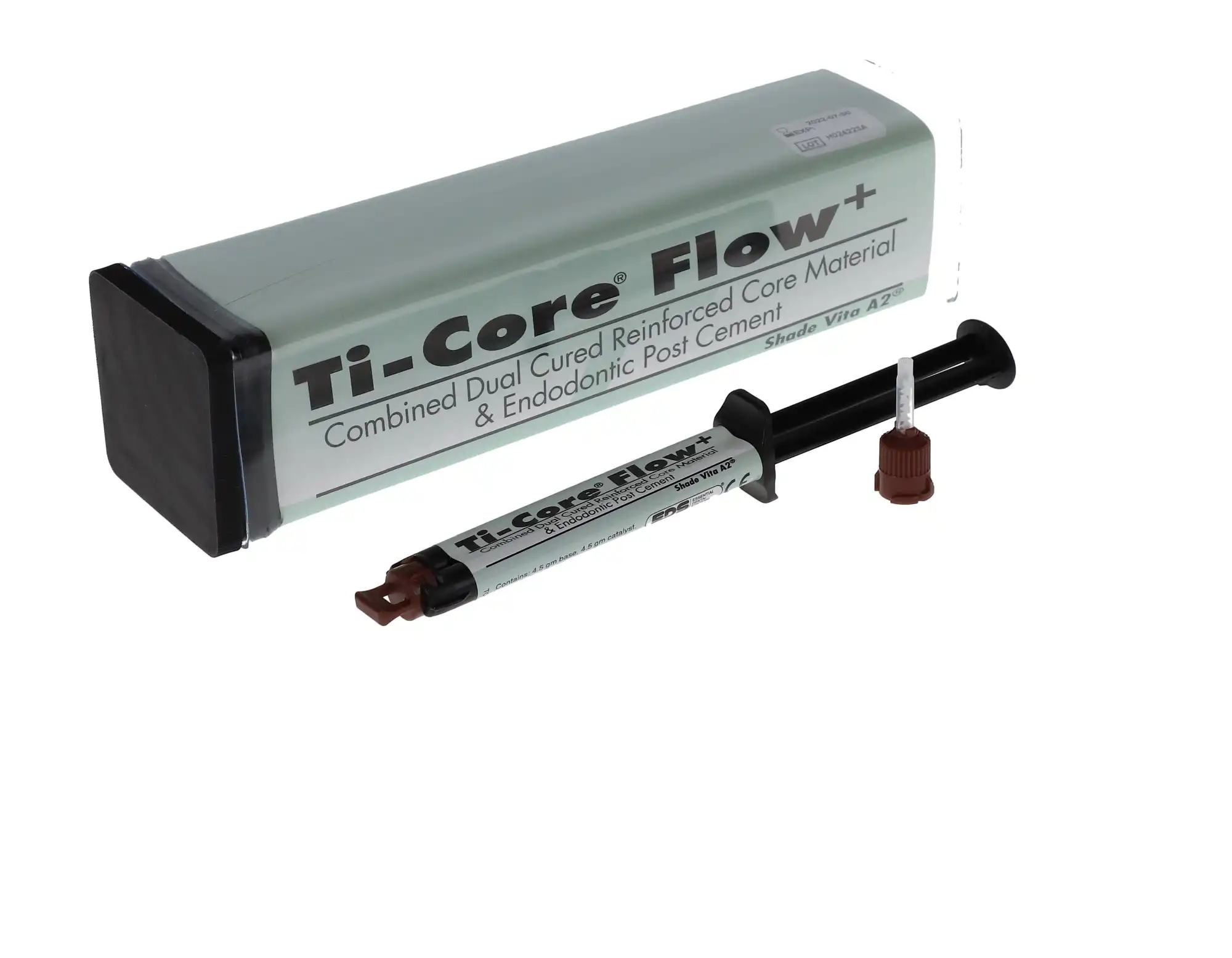 Ti-Core Flow+ Automix Dual-Cure Core Build-Up Material & Post Cement, Vita A2, Complete Kit, 2 x 4.5 g Syringes, 832-00 thumbnail 14