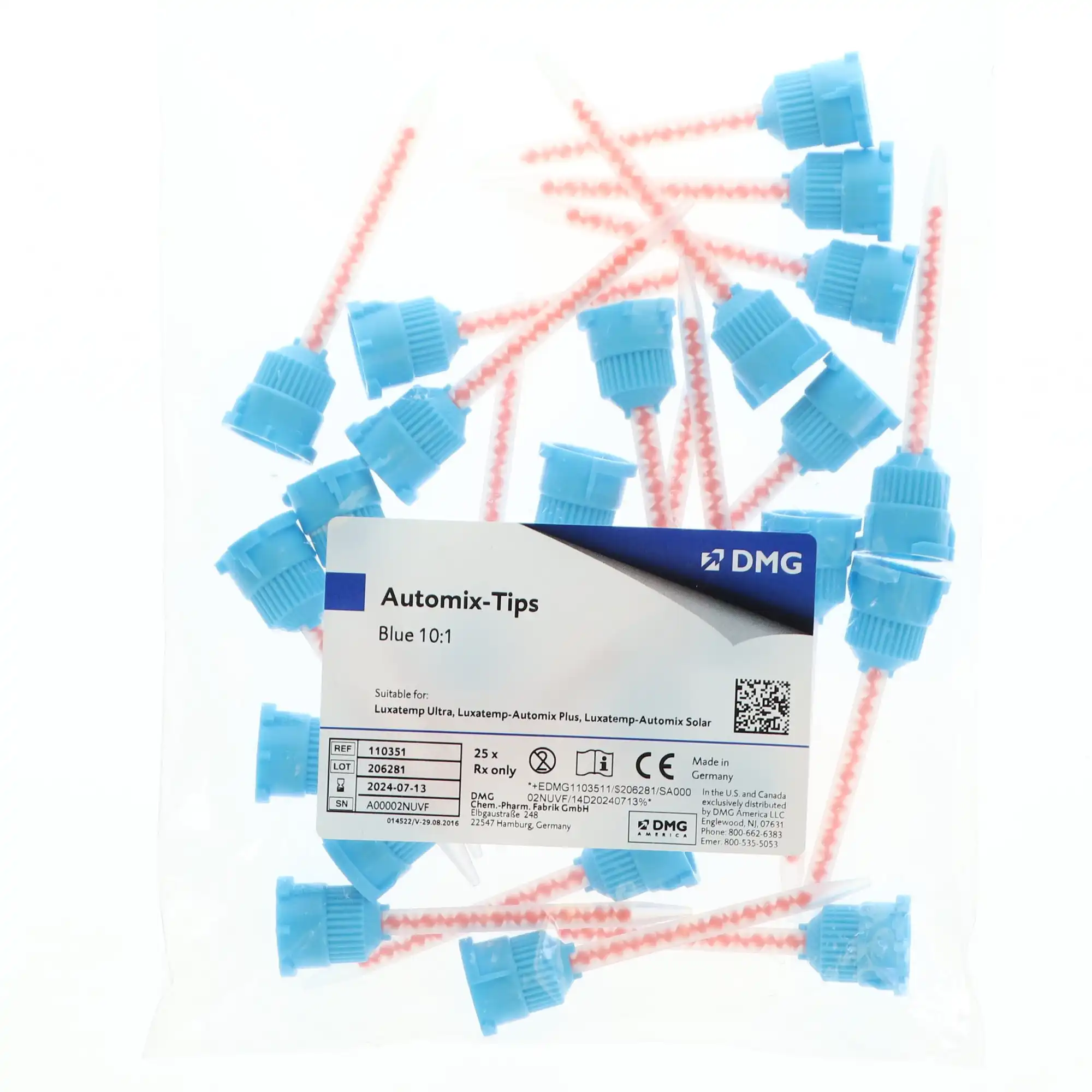 Luxatemp Automix Plus Fine Mixing Tips, Blue/Orange, 25/Bag, 110351 thumbnail 4