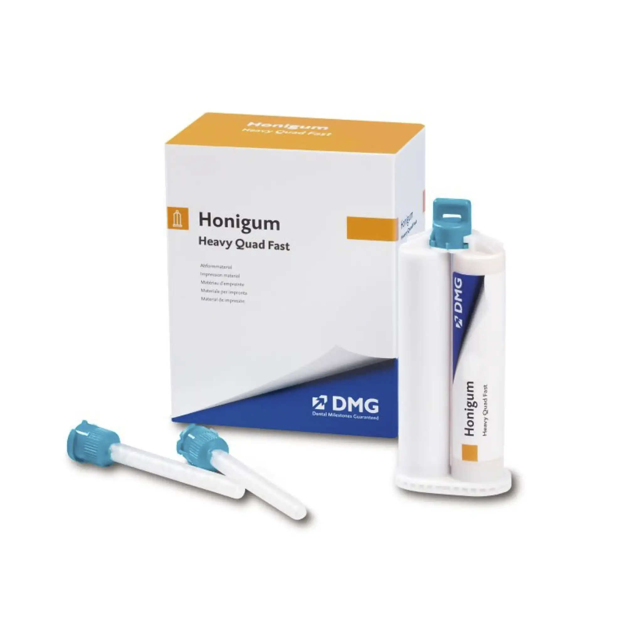 Honigum Automix VPS Impression Material, Heavy Body, QuadFast Fast Set, 50 ml Cartridges, Teal/Honey, 4/Pk, 999838 thumbnail 2