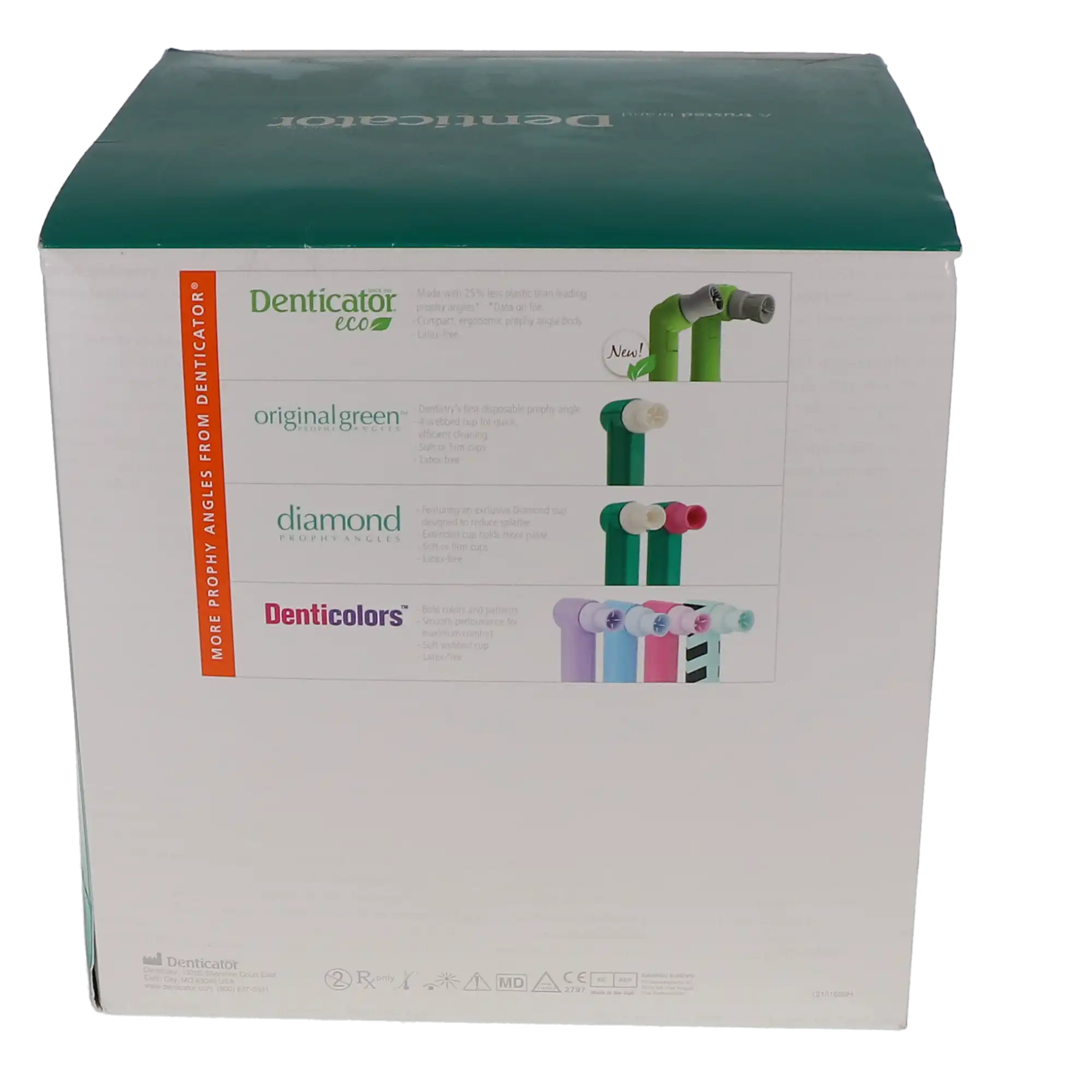 Denticator Original Green Disposable Prophy Angle, Soft Green Cup, 4-Web, Latex-Free, 500/Box, 501350 thumbnail 9