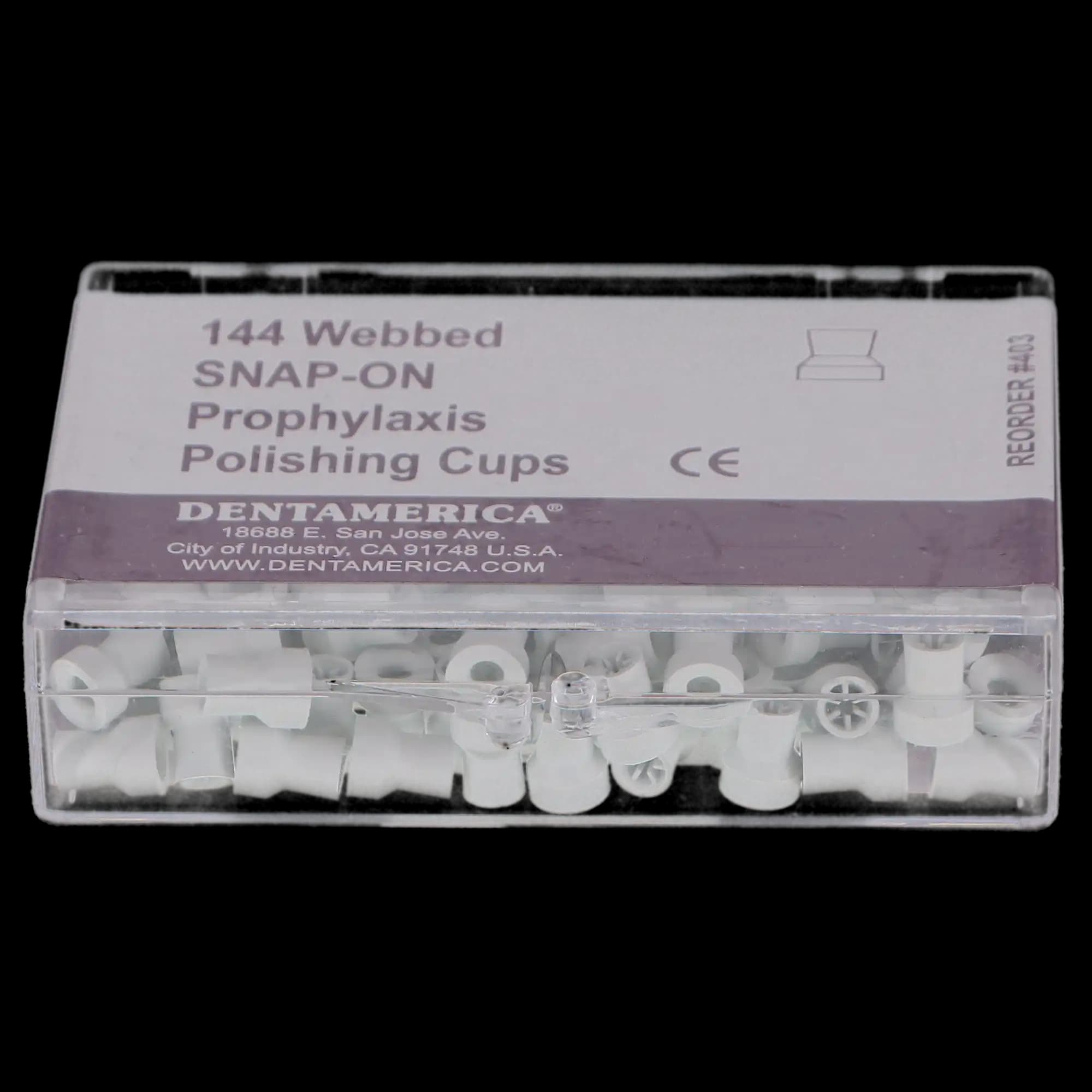 Dentamerica Disposable Prophy Cups, Snap-On, 6-Webbed, Medium-Soft, White, 144/Pk, #403 thumbnail 4