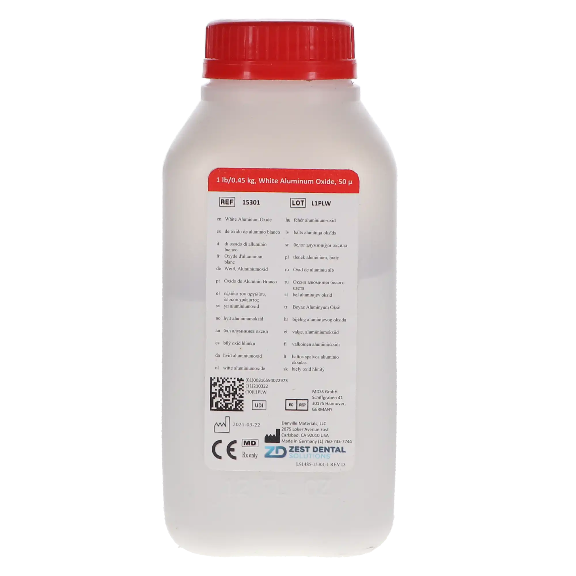 Danville Aluminum Oxide, 50 Micron, White, Medical Grade Alpha Alumina, 1 lb, 15301 thumbnail 6