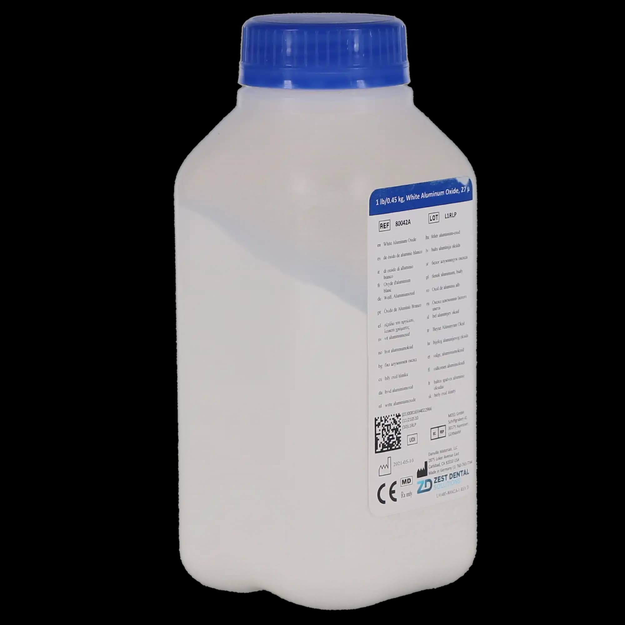Aluminum Oxide 27 Micron White, Medical Grade Alpha Alumina, 1 lb Bottle, 80042A thumbnail 3