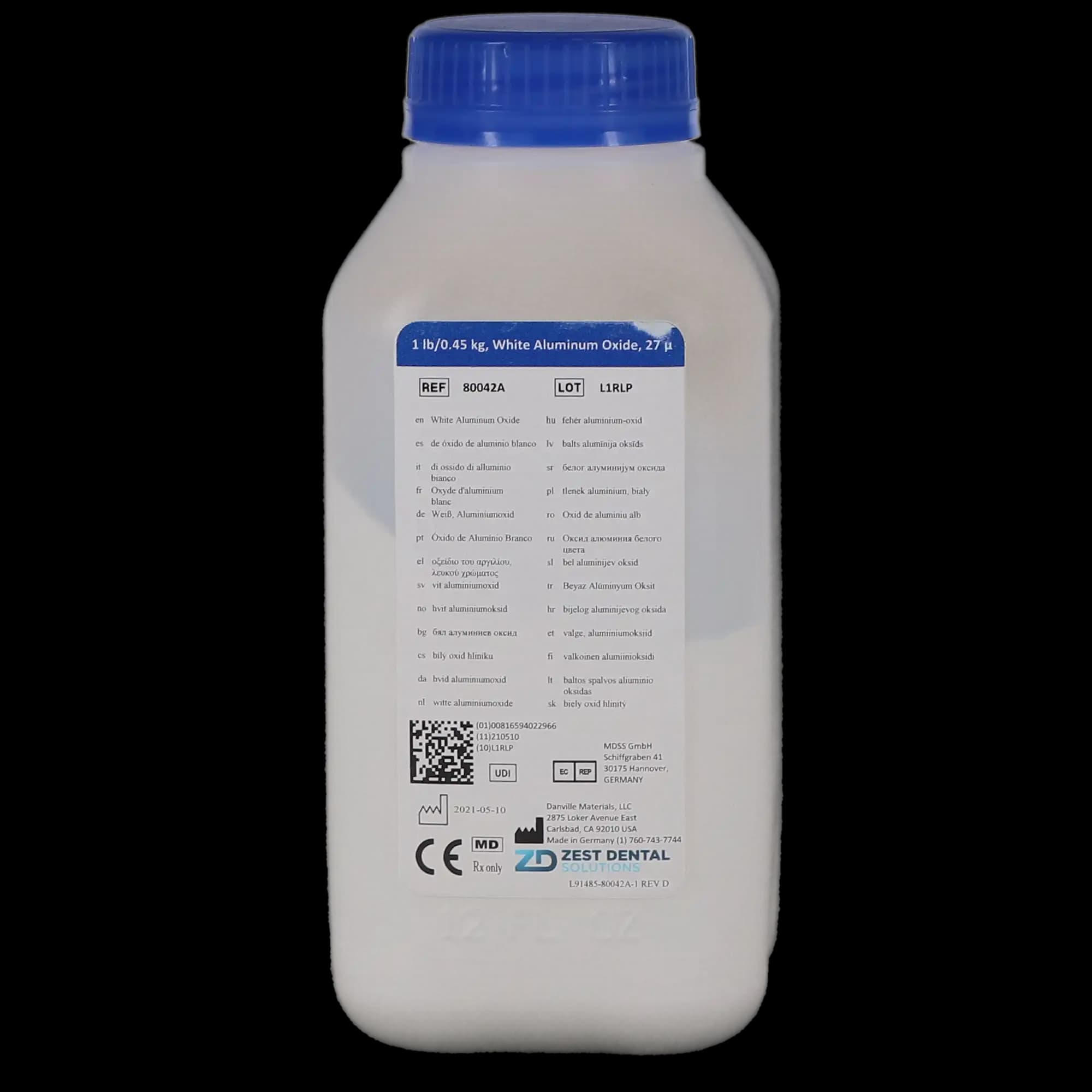 Aluminum Oxide 27 Micron White, Medical Grade Alpha Alumina, 1 lb Bottle, 80042A thumbnail 6