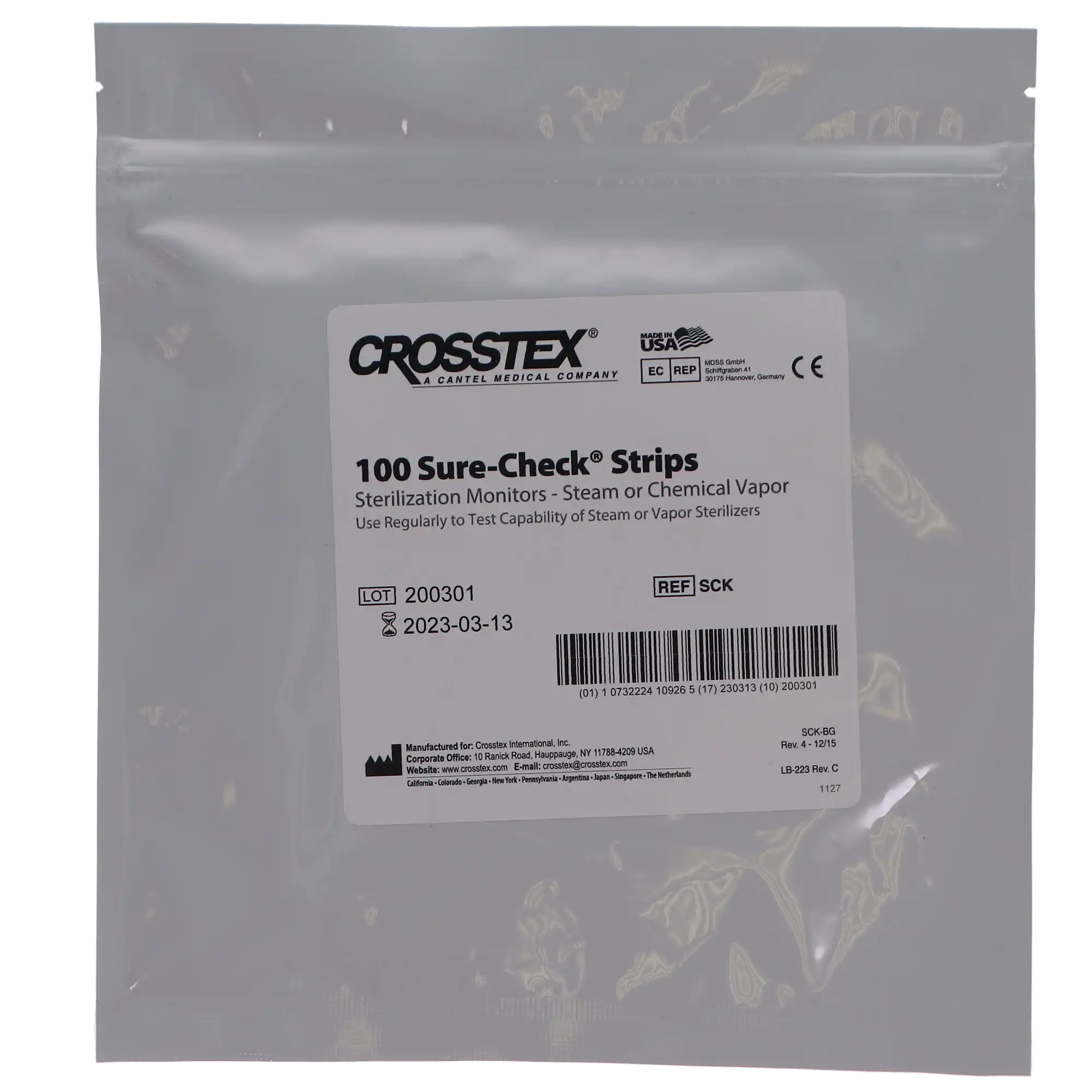 Crosstex Sure-Check Class 4 Chemical Indicator Strips, Steam & Chemical Vapor, White, 3.75" x 0.625", 100/Box, SCK thumbnail 6