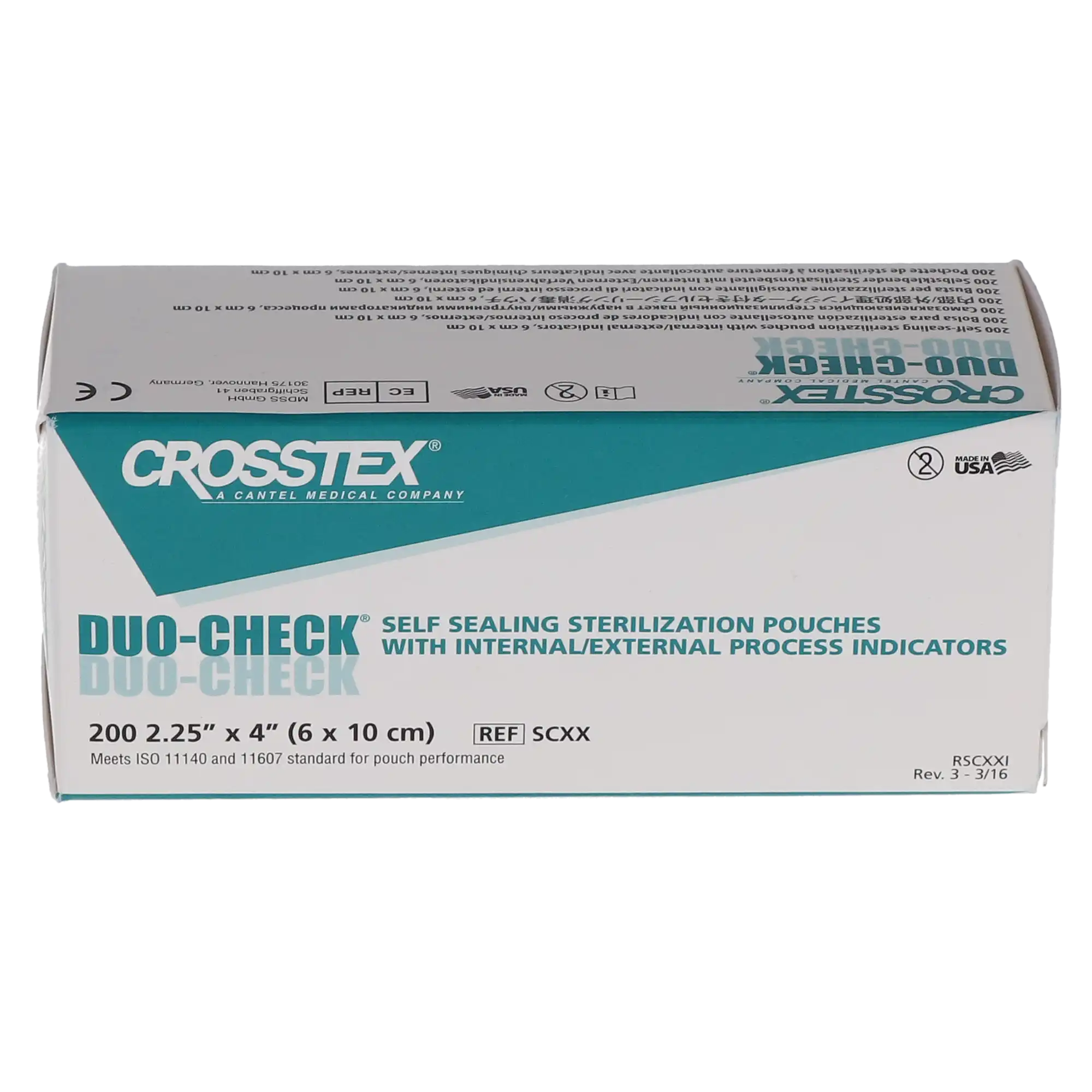 Crosstex Duo-Check Self-Seal Sterilization Pouches, 2-1/4" x 4", Blue, 200/Box, SCXX thumbnail 10