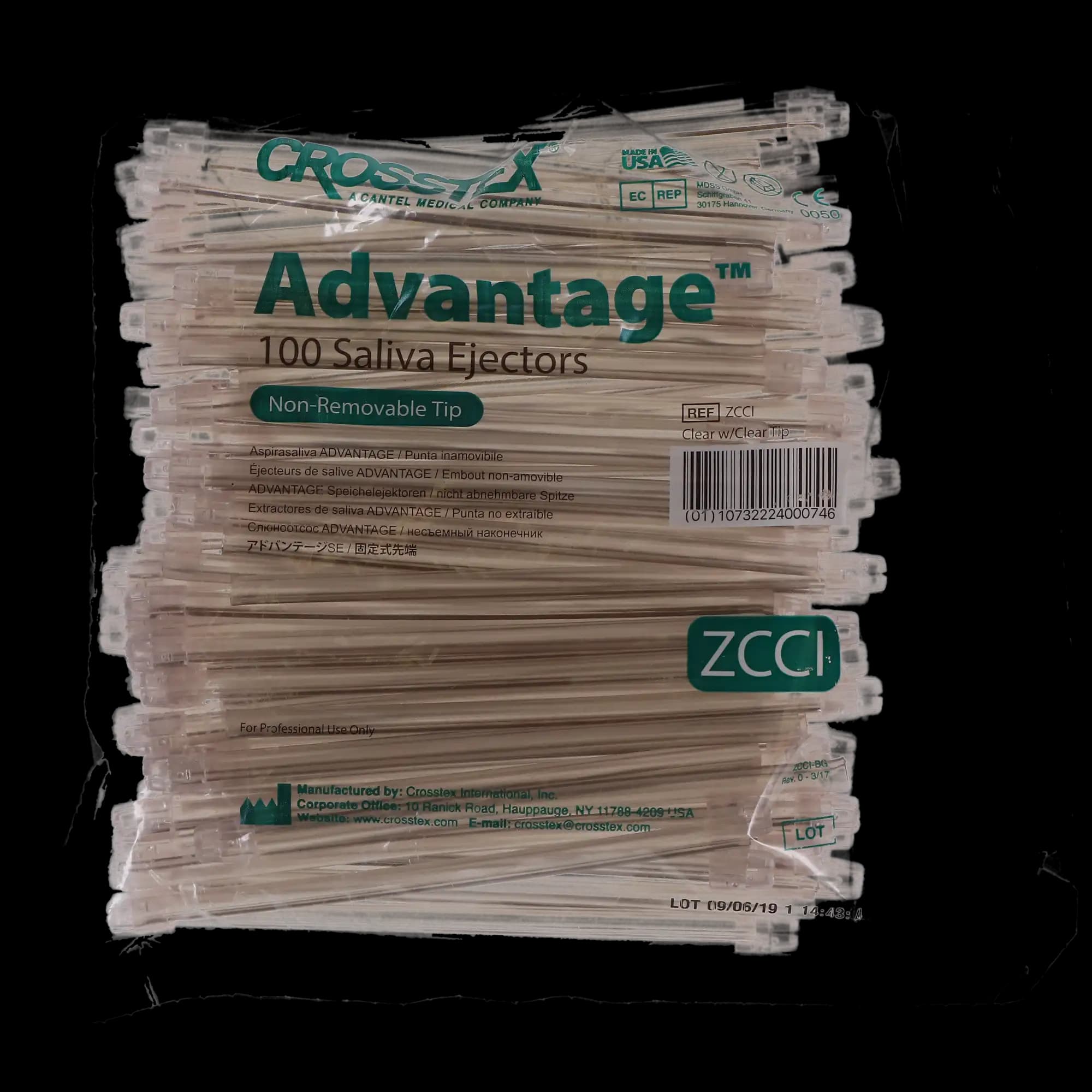 Crosstex Advantage Saliva Ejectors, Clear/Clear, Wire-Reinforced, Latex-Free, 100/Pk, ZCCI thumbnail 4