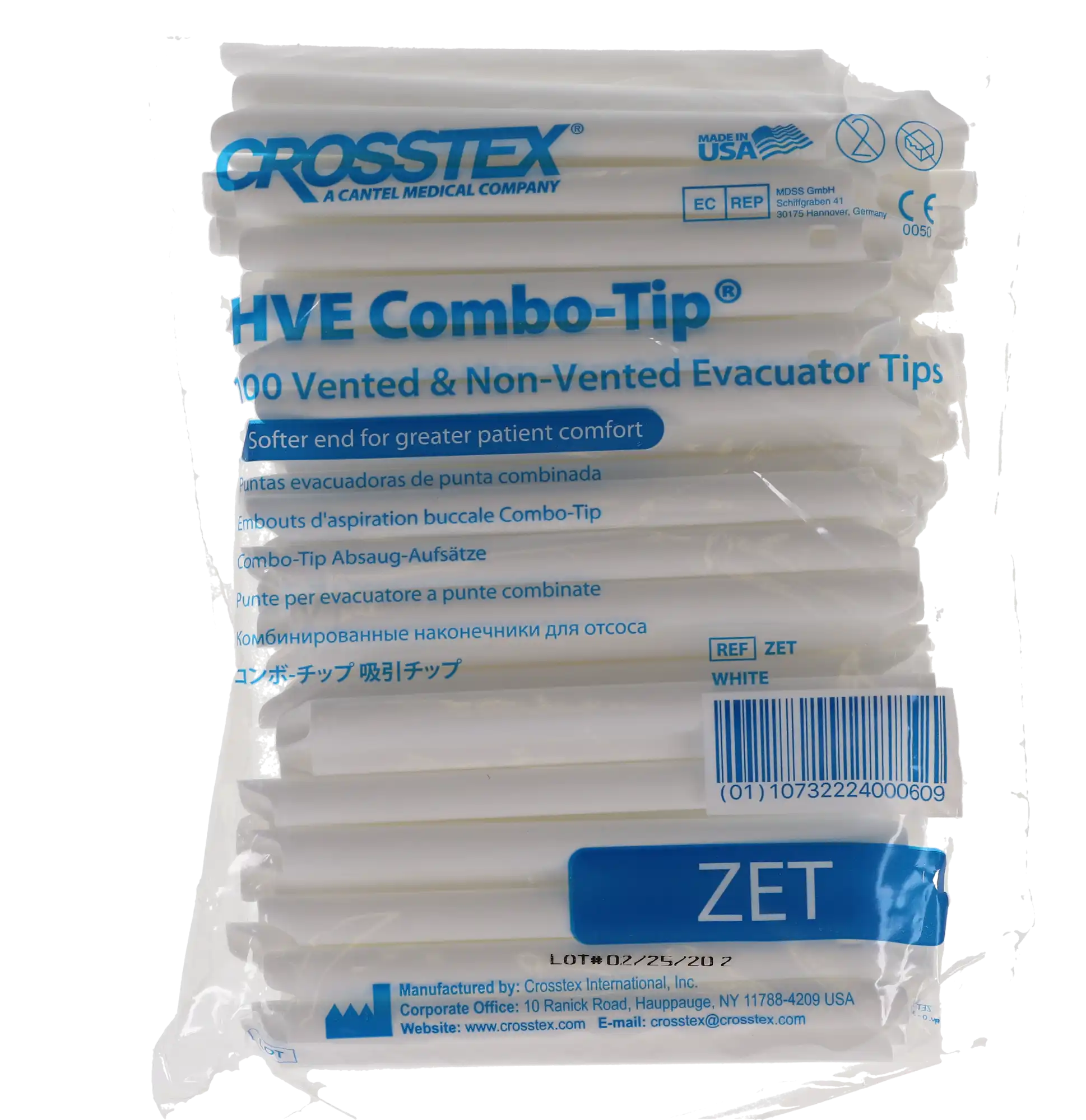 Crosstex MaxVac Plus Combo-Tip HVE Evacuator Tips, White, 100/Pk, ZET thumbnail 5