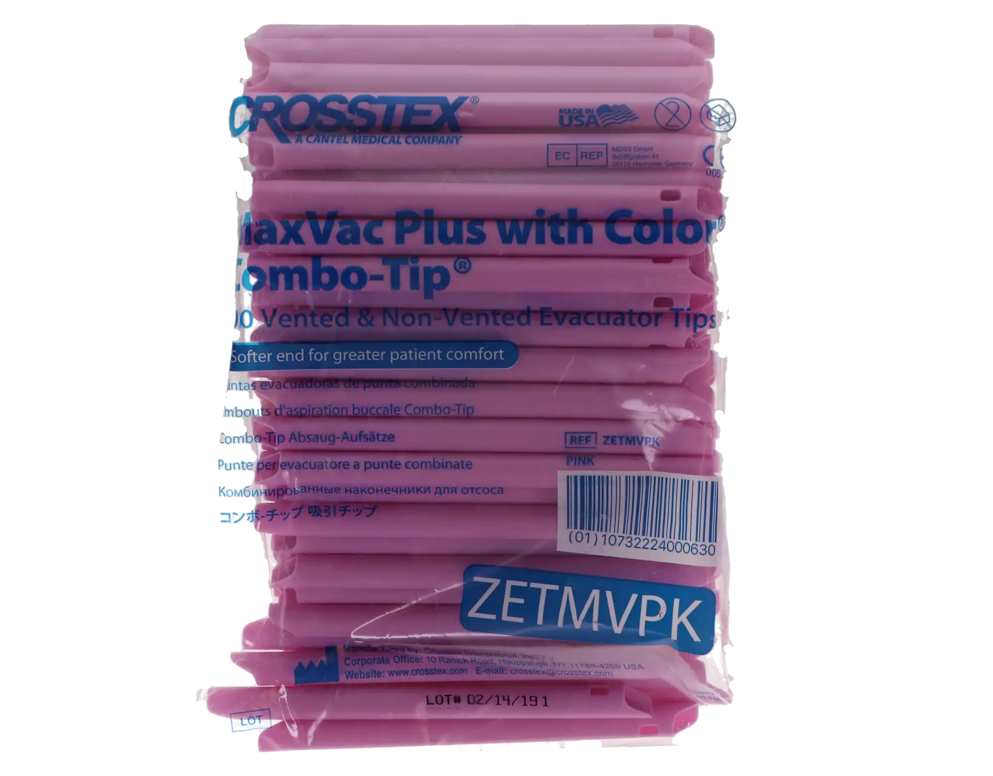 MaxVac Plus Combo Tip HVE Evacuator Tips, Vented/Non-Vented, Pink, 100/Pk, ZETMVPK thumbnail 5