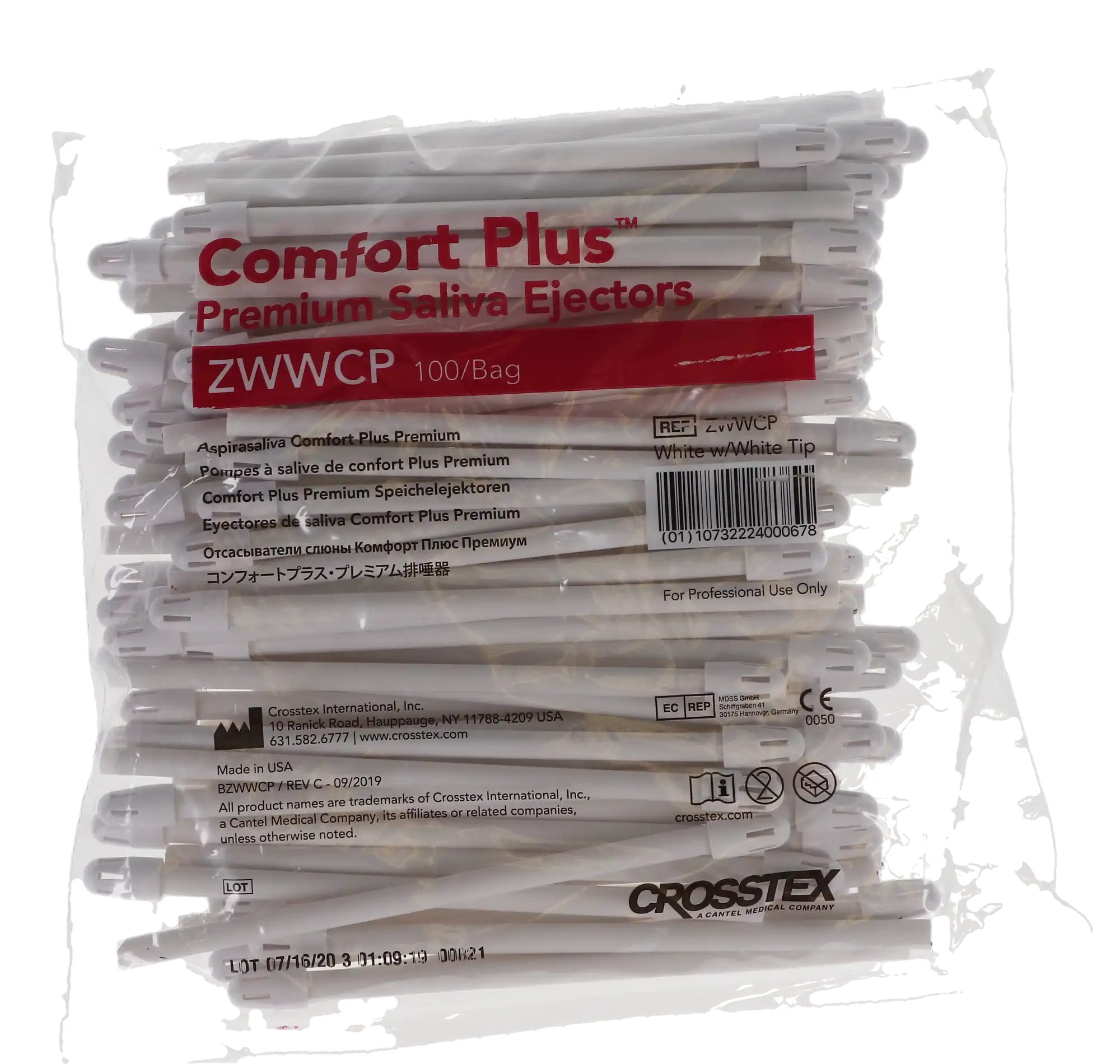 Comfort Plus Premium Saliva Ejectors, White/White, Unscented, 100/Bag, ZWWCP thumbnail 8