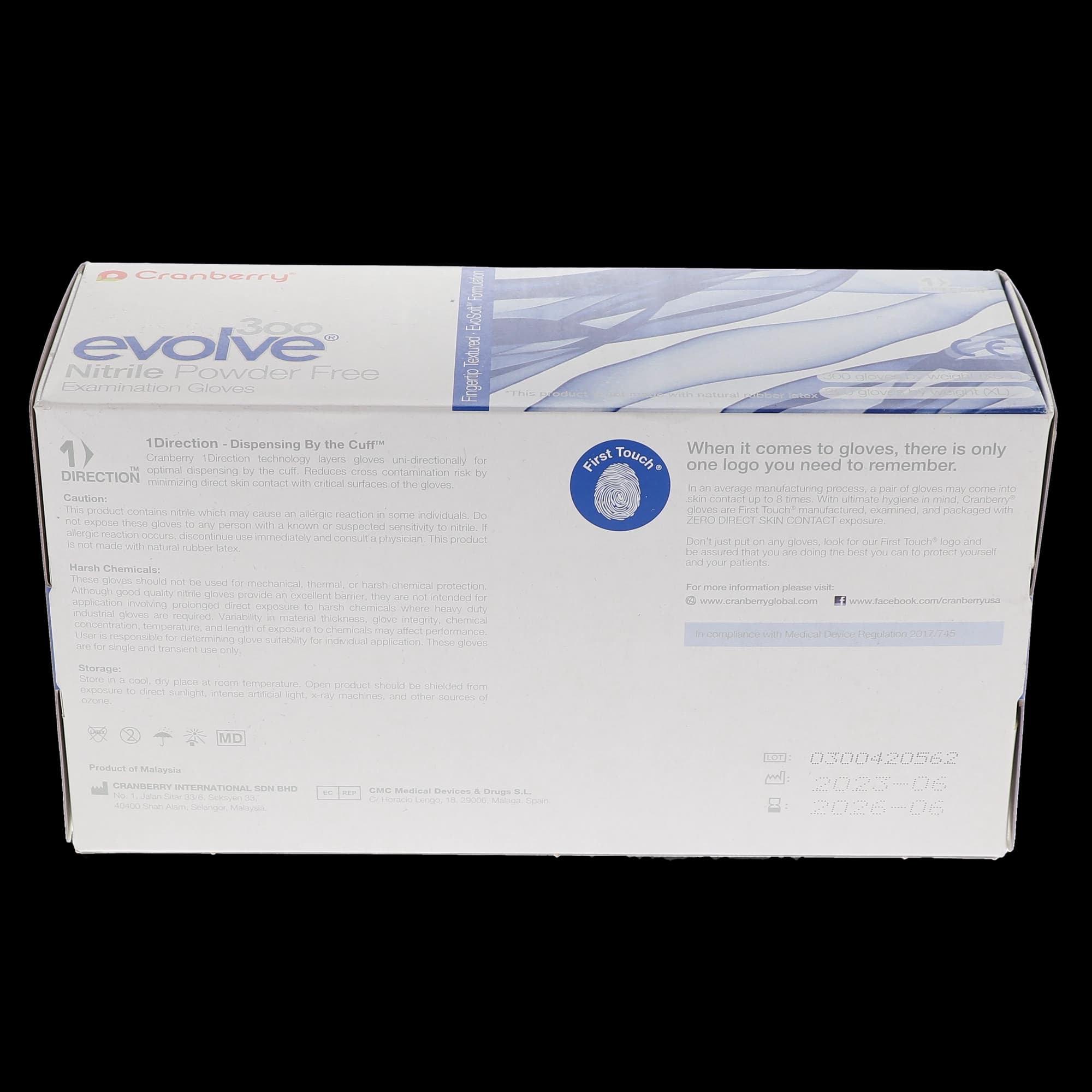 Cranberry Evolve 300 Nitrile Examination Gloves, Powder-Free, Non-Sterile, Small, Royal Blue, 300/Box, CR3306 thumbnail 11