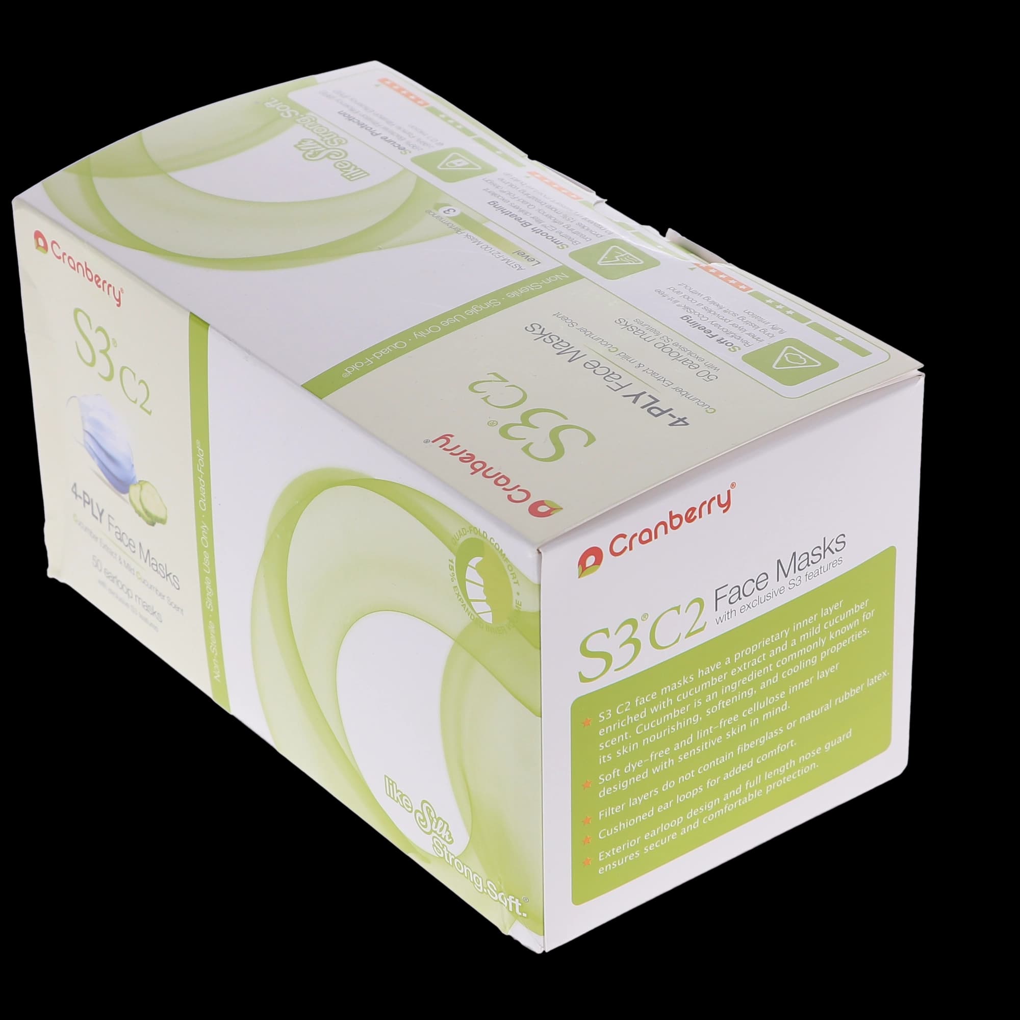 Cranberry S3 C2 Earloop Face Mask, ASTM Level 3, Blue, Cucumber Scent, 50/Box, S3070B thumbnail 9