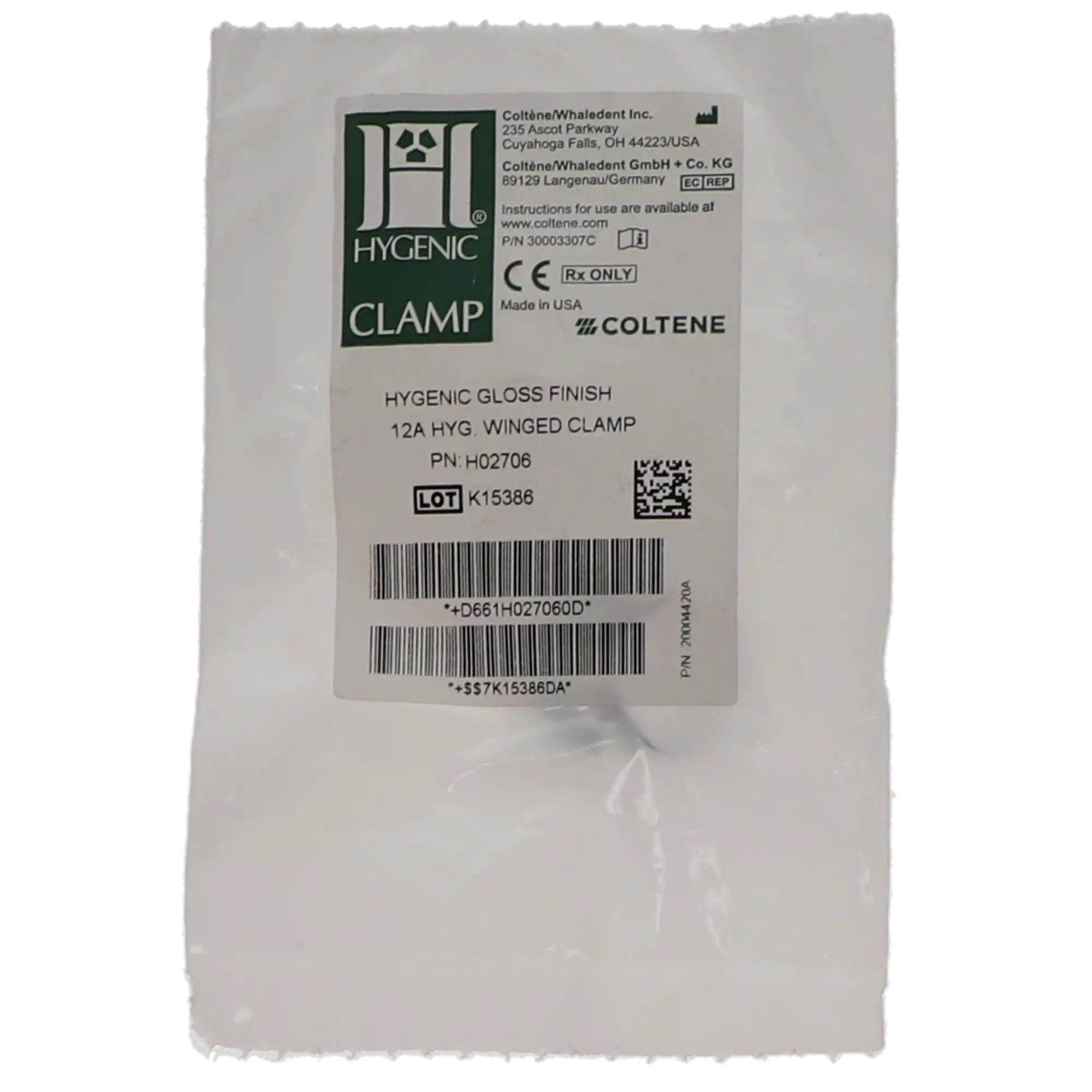 Hygenic Rubber Dam Clamp, #12A, Winged, Serrated Jaw, Upper Left Molars, Gloss Finish, Stainless Steel, H02706, 1/Pk thumbnail 5
