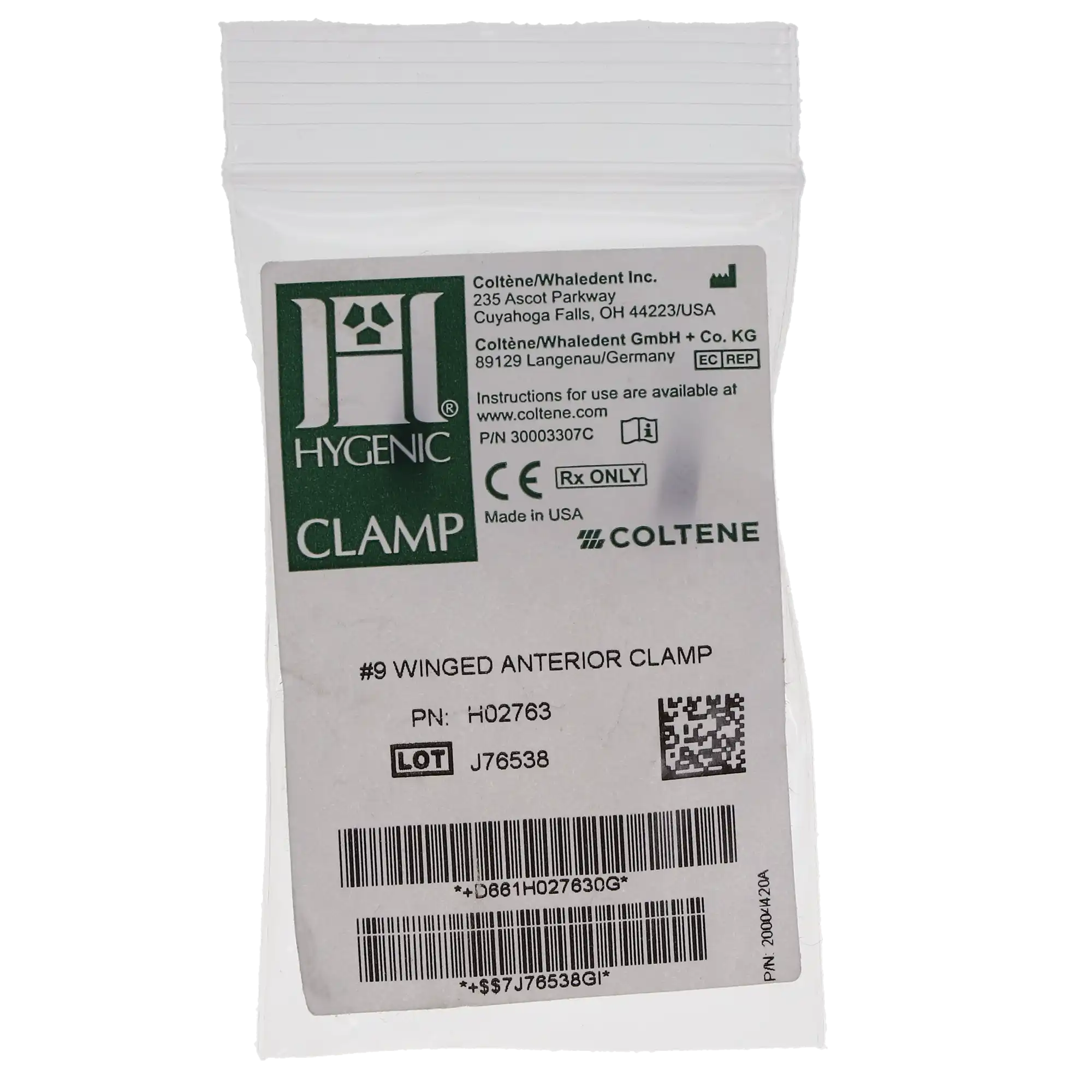 HySolate Hygenic Gloss Finish Winged Rubber Dam Clamp #9, Anterior, H02763, 1/Pk thumbnail 5