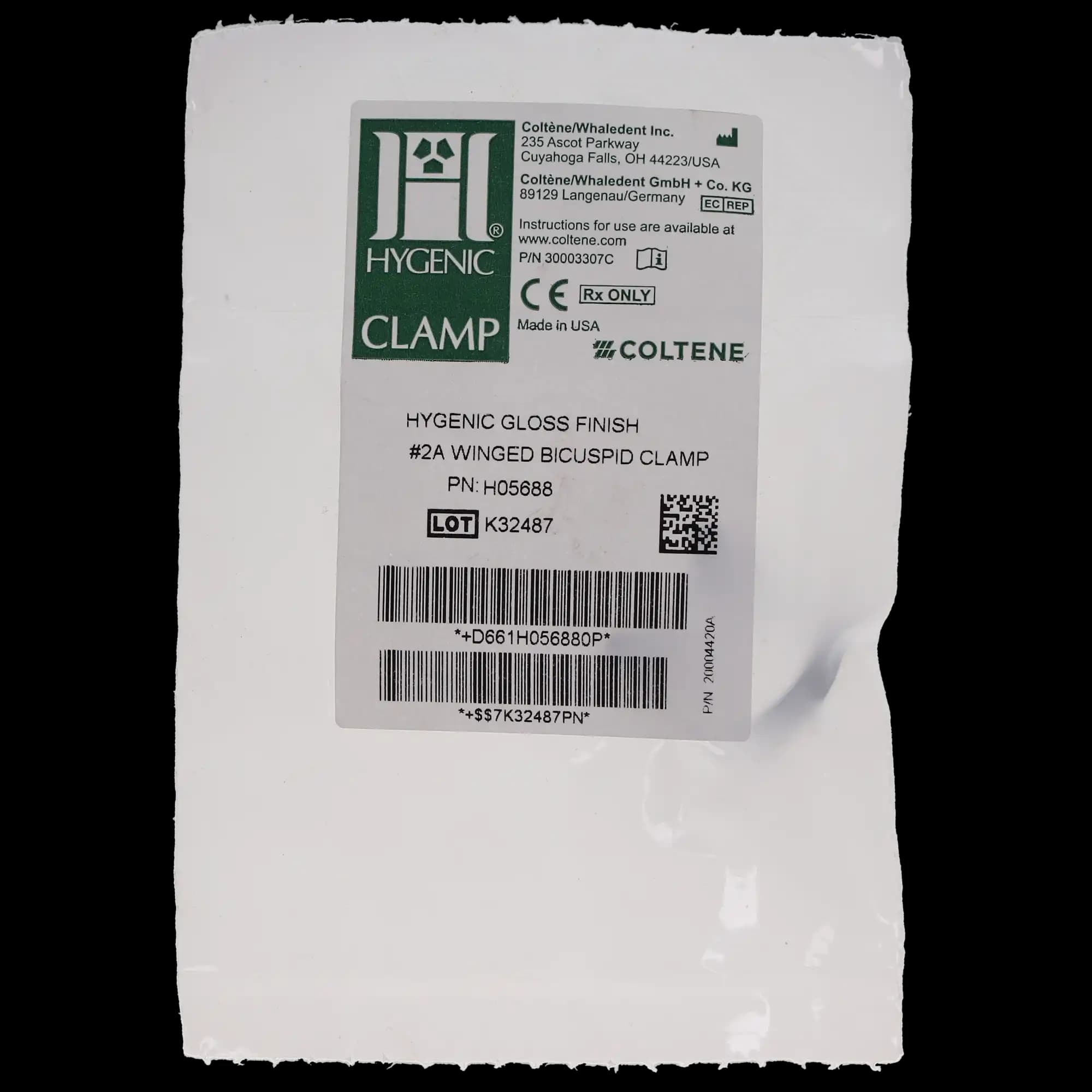Hygenic Rubber Dam Clamp, #2A, Winged, Gloss Finish, Bicuspids/Premolars and Upper Incisors, 1/Pk, H05688 thumbnail 5