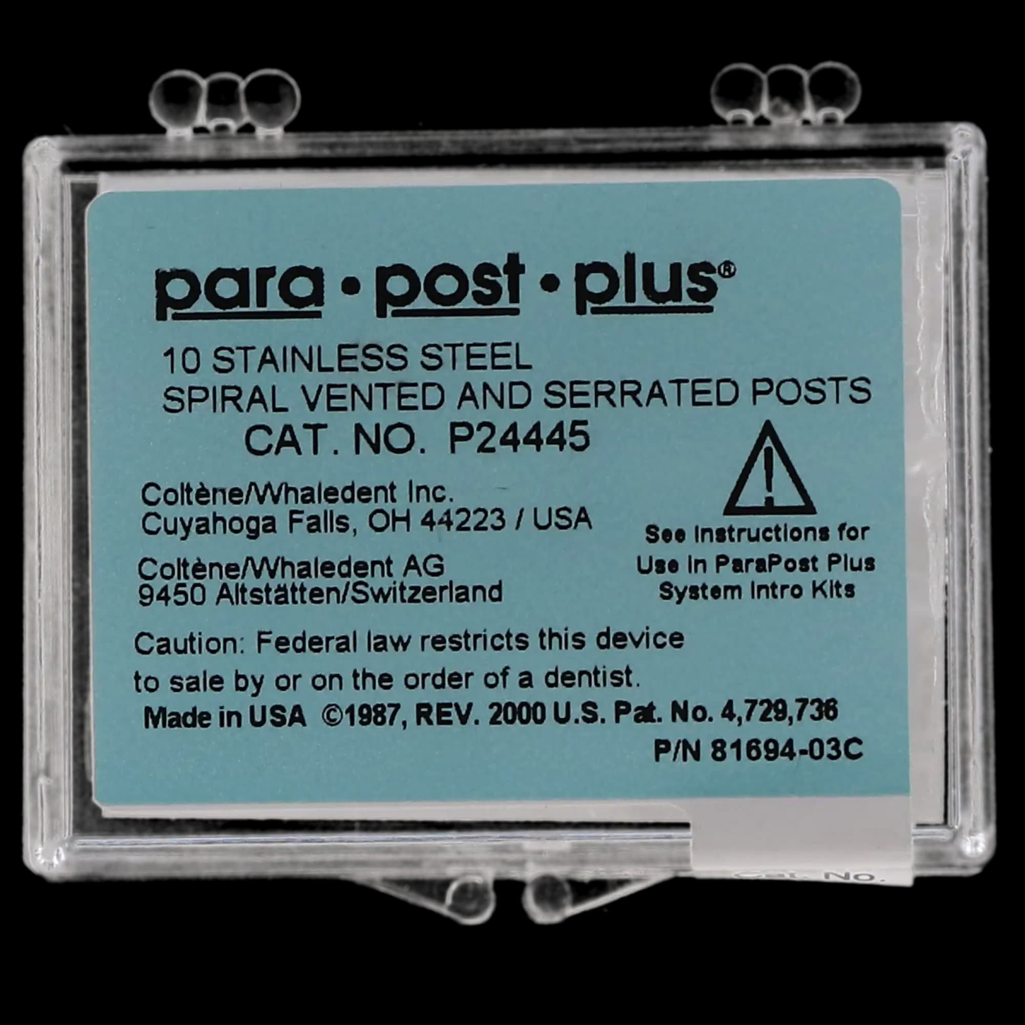ParaPost Plus Stainless Steel Endodontic Posts, Size 4.5, .045" (1.14 mm), Blue, 10/Pk, P244-4.5 thumbnail 6