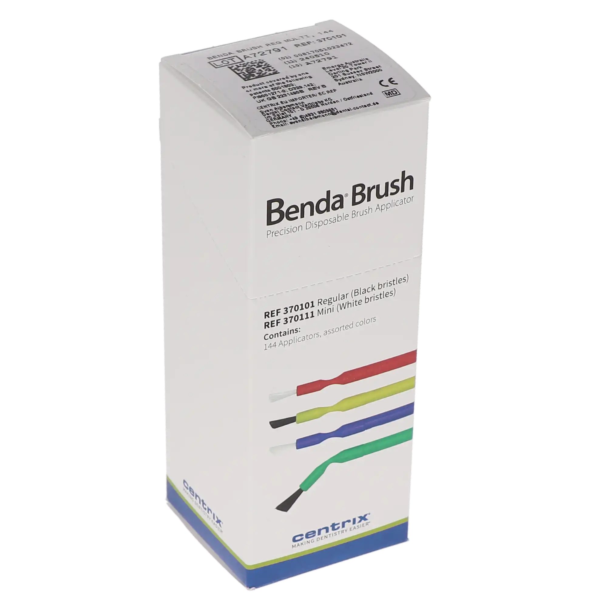Benda® Brush Disposable Applicator, Regular Point, Black Bristles, Assorted Colors, 144/Pkg, 370101 thumbnail 9