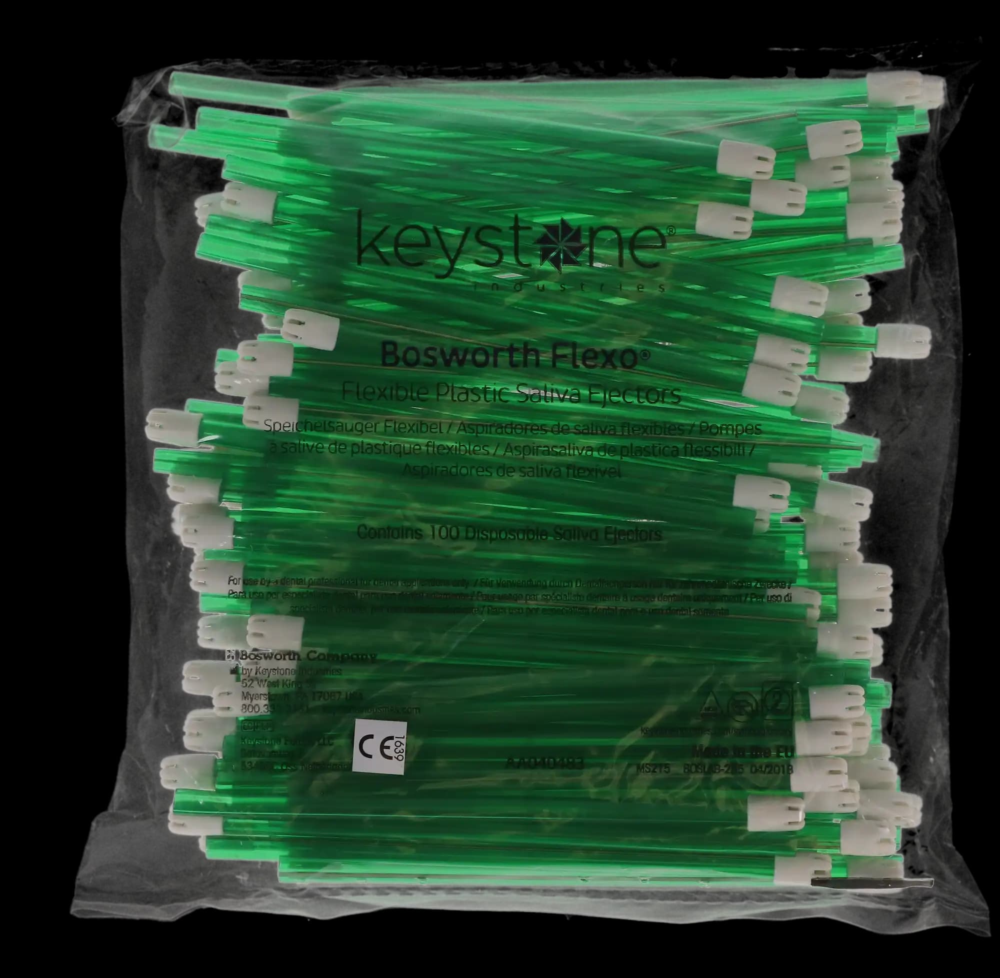 Flexo Disposable Saliva Ejectors, Plastic, Fixed Tips, Green with White Tip, 100/Pk, 1662218 thumbnail 8