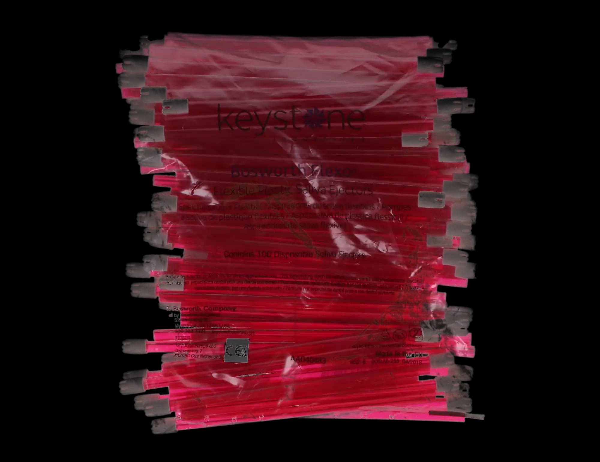 Flexo Disposable Saliva Ejectors, Plastic, Red with White Fixed Tip, 100/Pk, 1662219 thumbnail 8