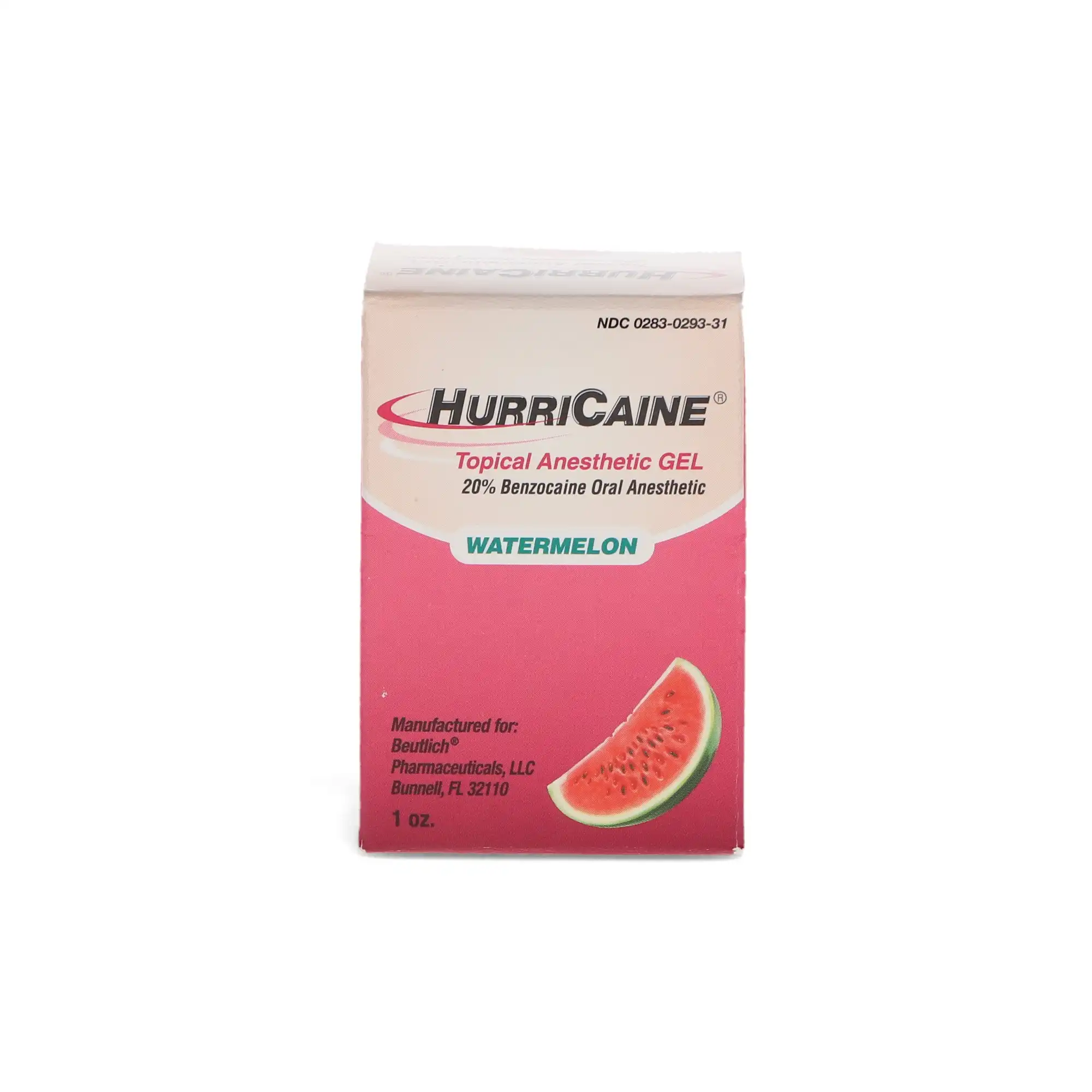 HurriCaine Topical Anesthetic Gel, 20% Benzocaine, Watermelon, 1 oz Jar, 0283-0293-31 thumbnail 2